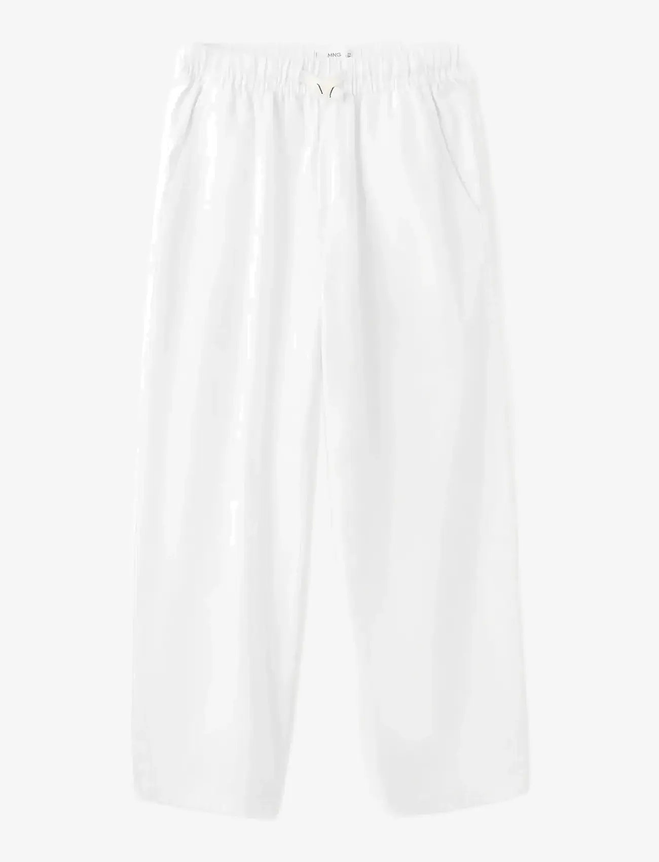 Mango - Cotton linen-blend trousers - byxor - white - 0