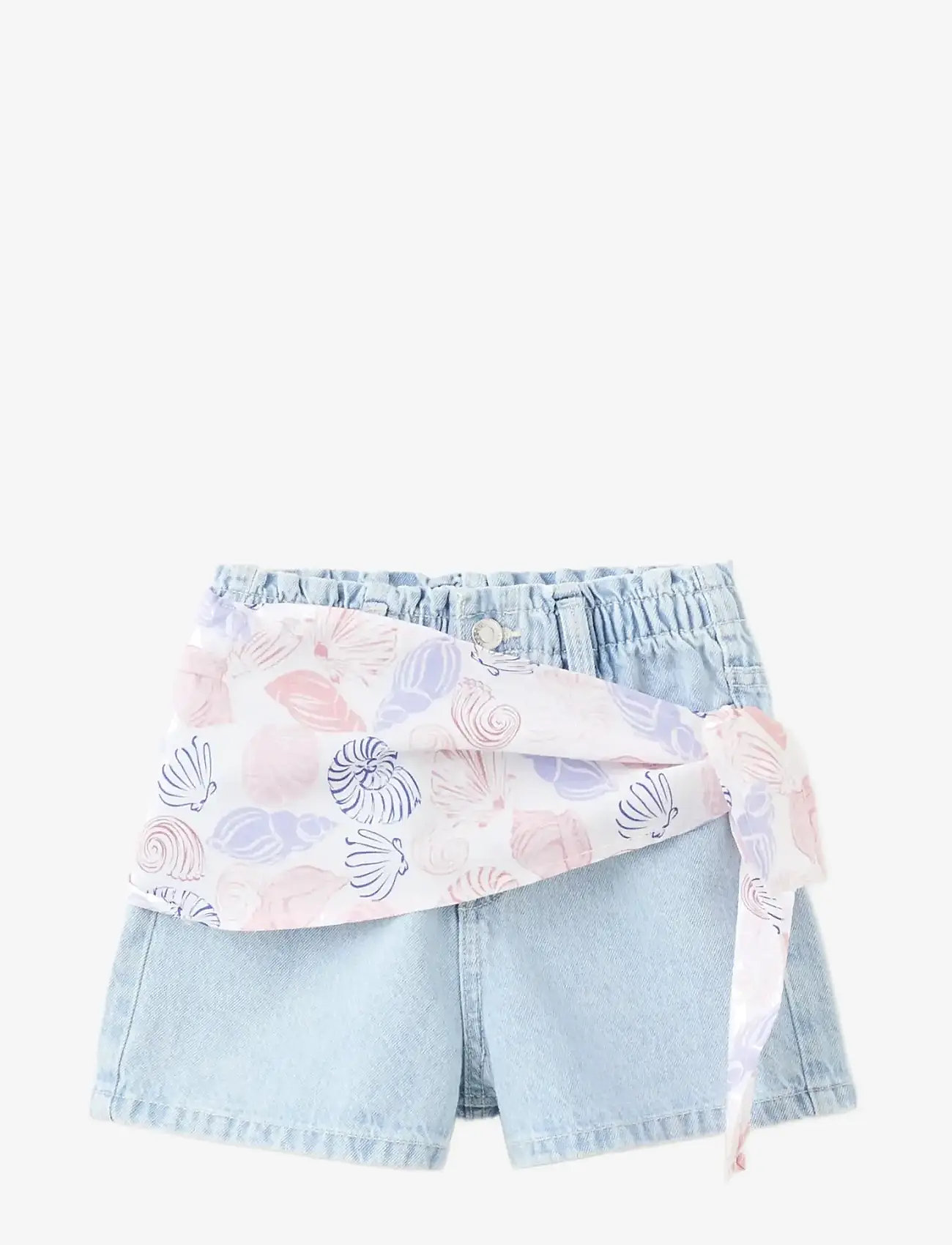 Mango - Scarf detail multi-position shorts - jeansshorts - open blue - 0