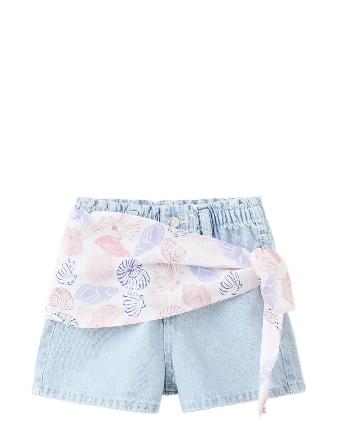 Mango Scarf detail multi-position shorts - Jeansshorts - OPEN BLUE / blue