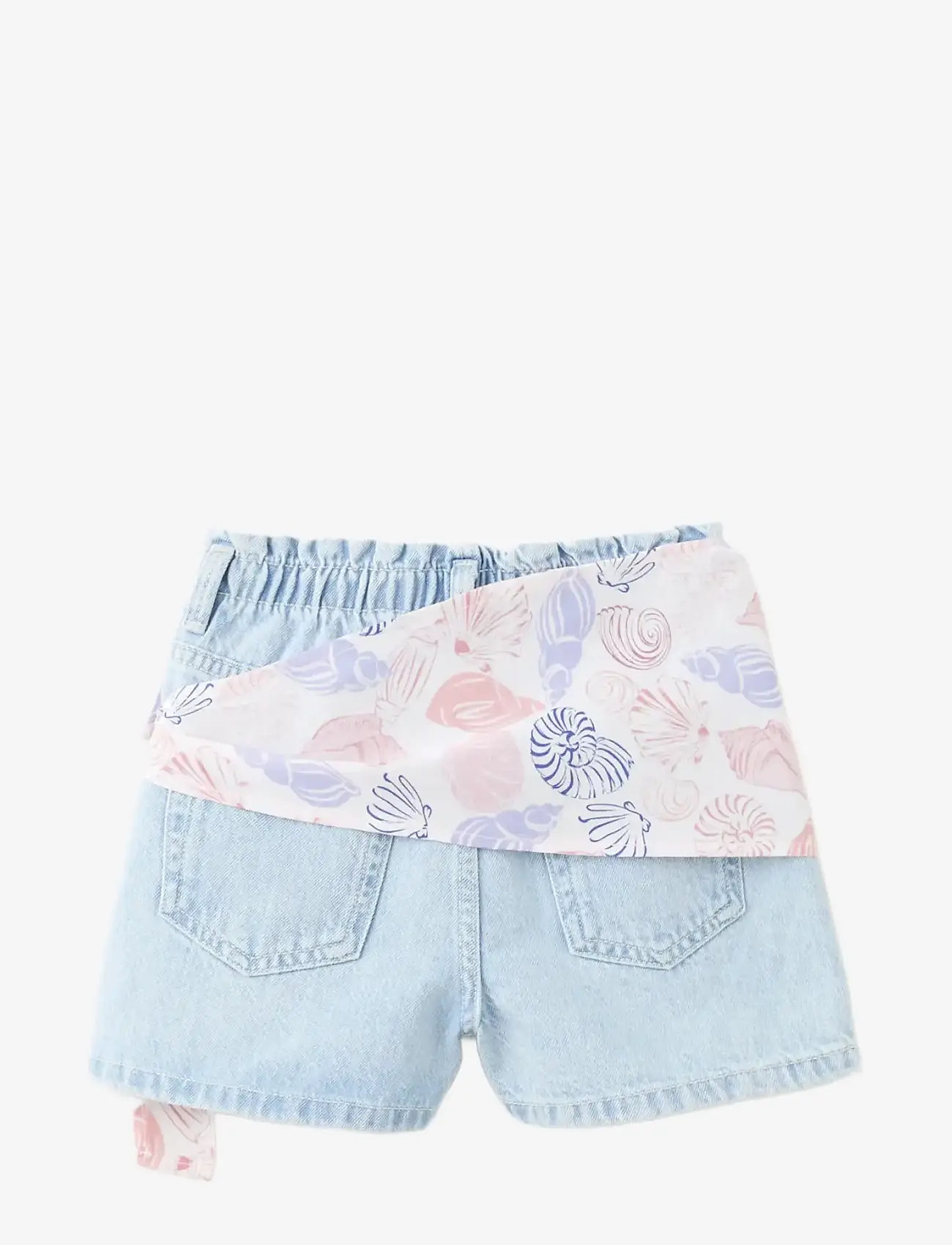 Mango - Scarf detail multi-position shorts - jeansshorts - open blue - 1