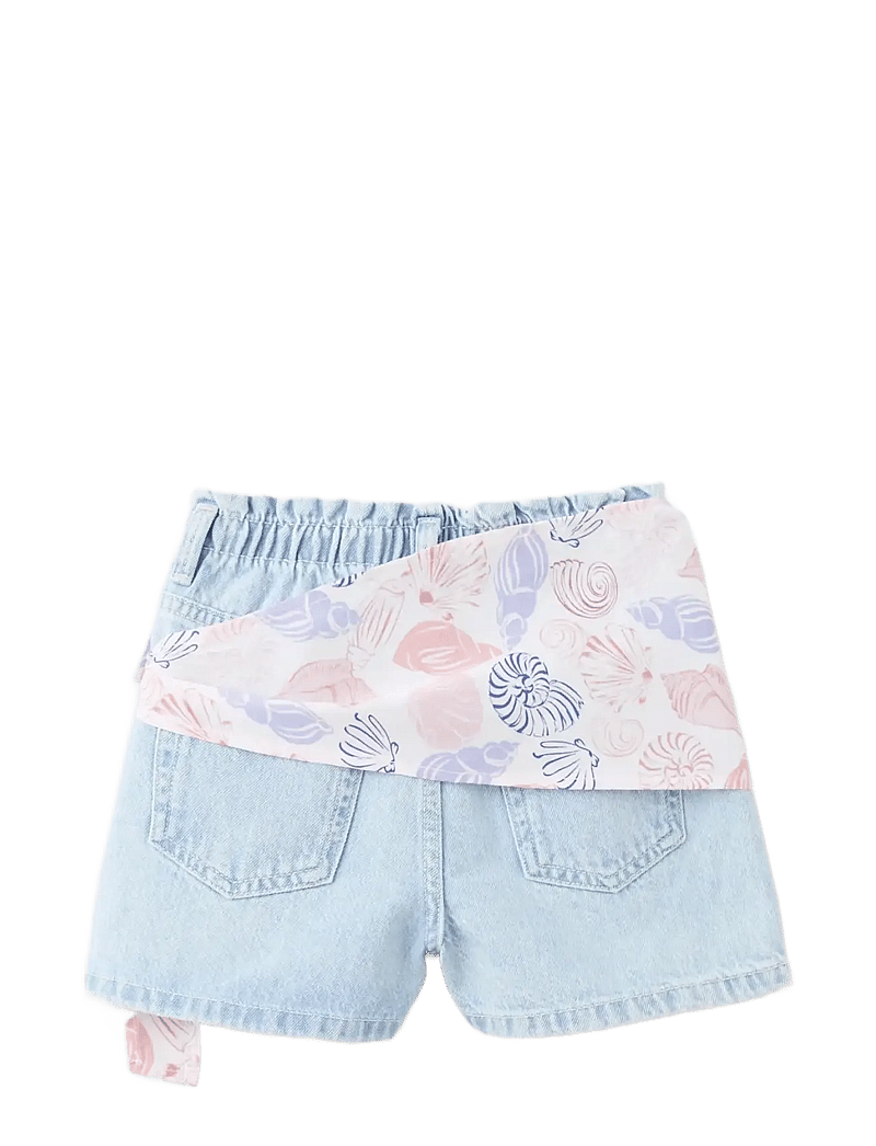 Mango - Scarf detail multi-position shorts - jeansshorts - open blue - 1