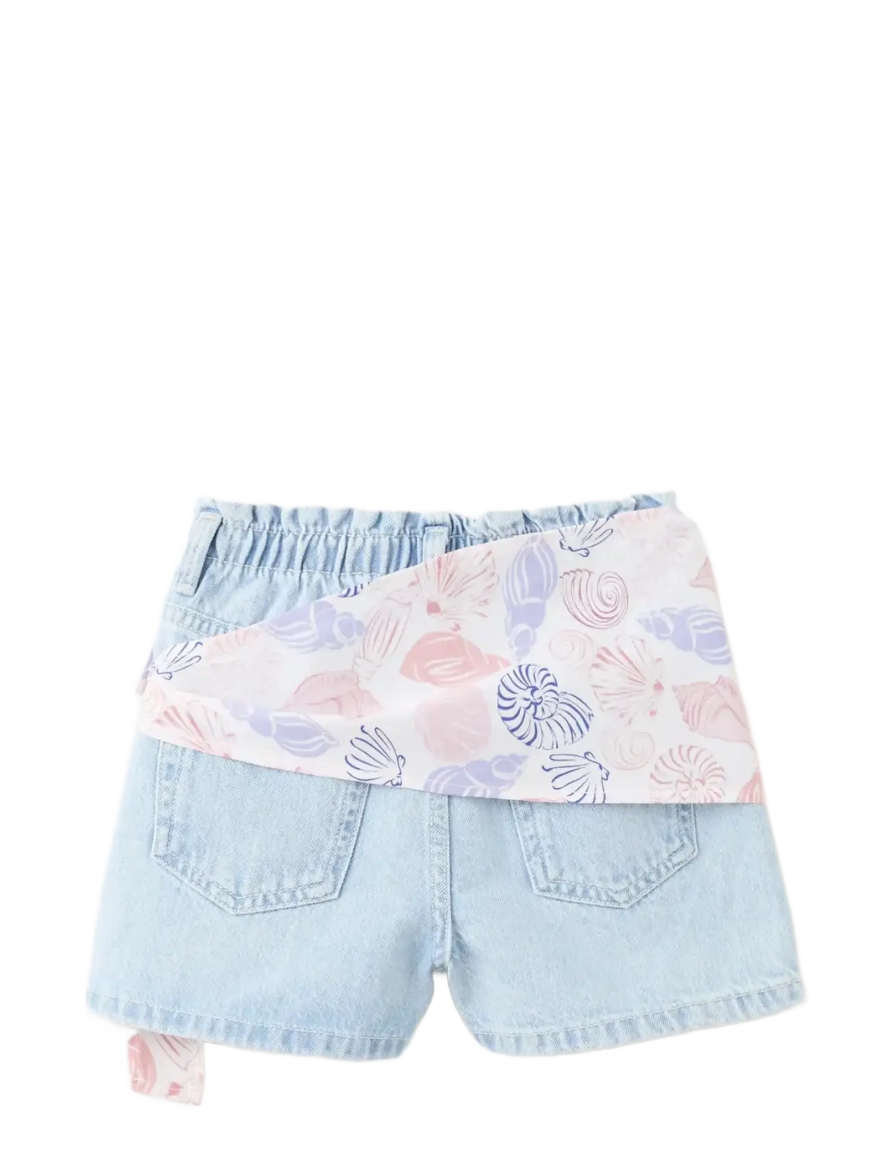 Mango - Scarf detail multi-position shorts - denimshorts - open blue - 1