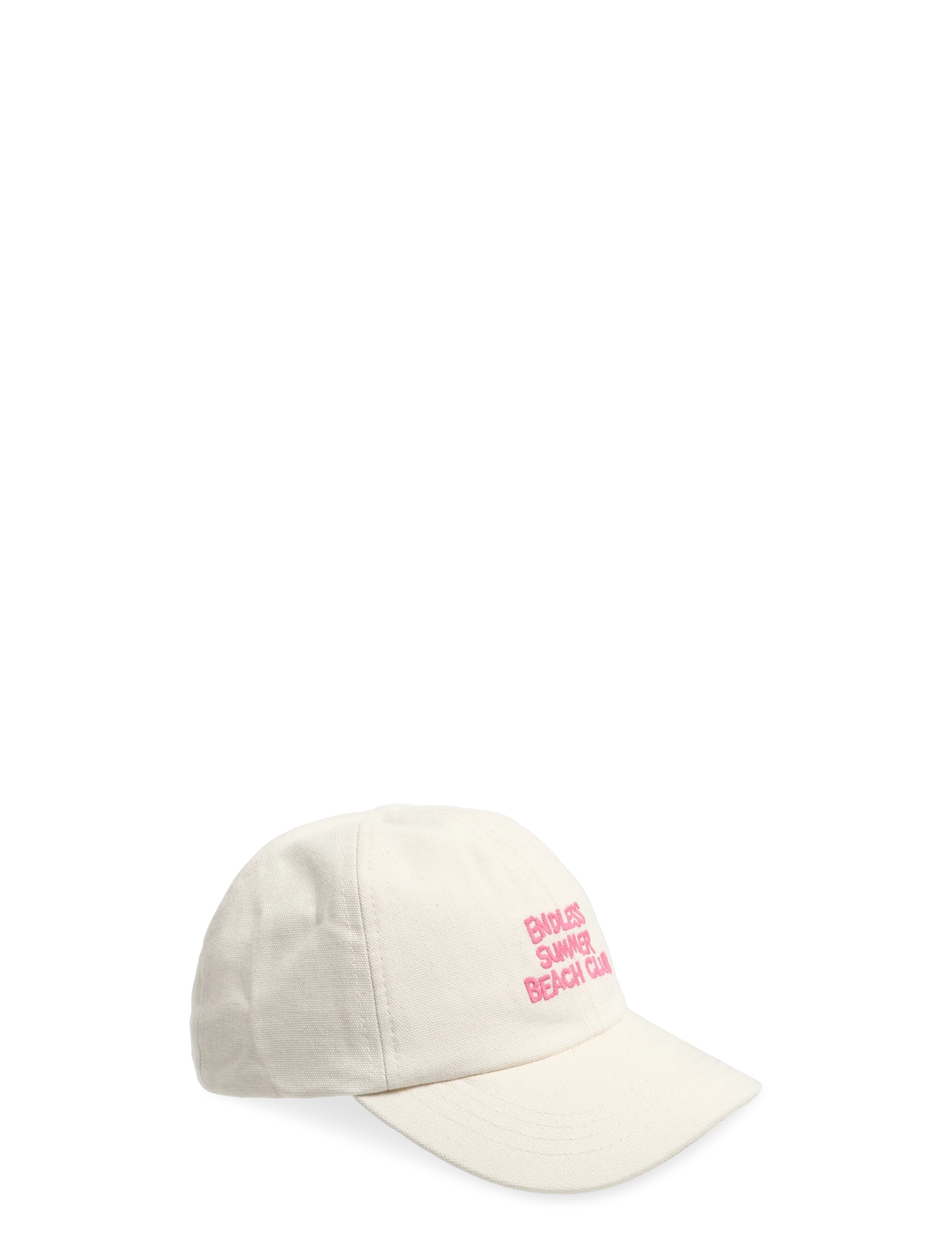 Mango Embroidered Cotton Cap, 6-9, Headwear, Beige - Caps, Kinder