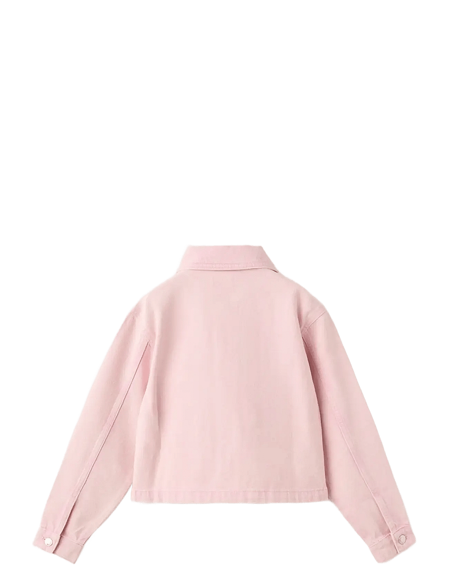 Mango - Denim jacket with embroidered details - jeansjacken - pink - 1