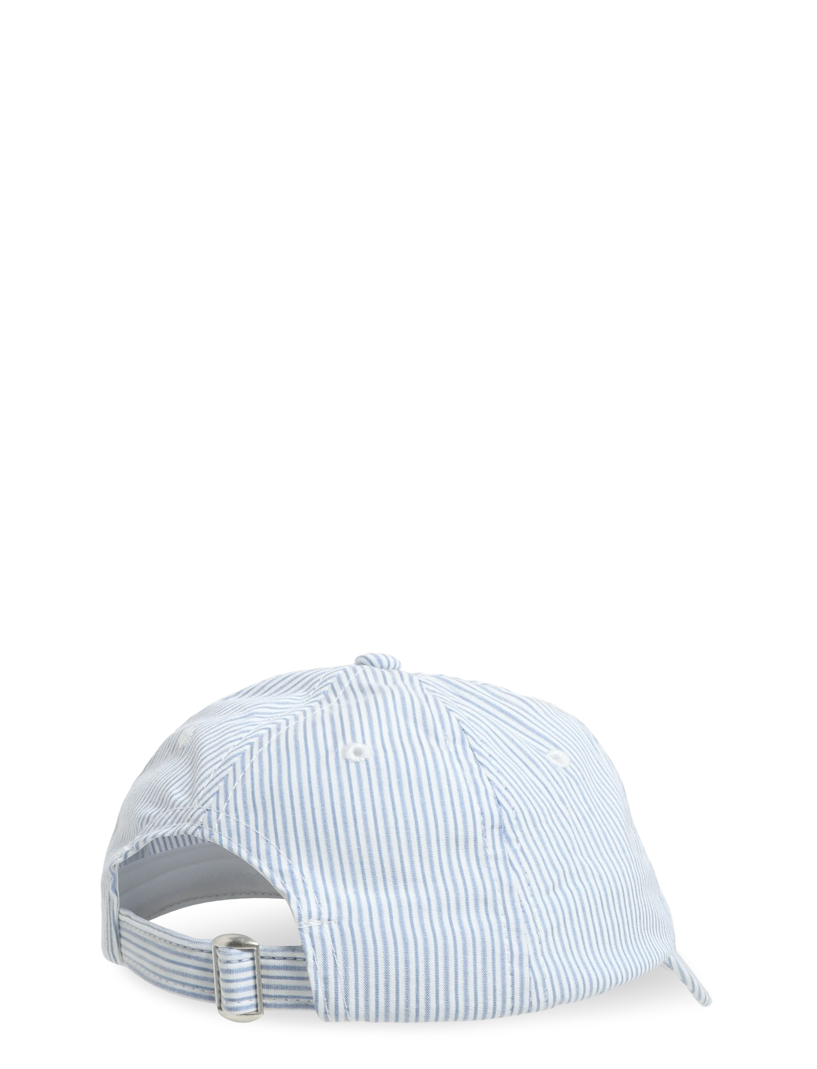 Mango - Striped cap with embroidery detail - lt-pastel blue - 1