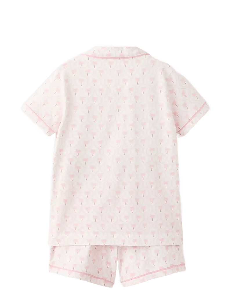 Mango - Palm tree print short pyjama set - pyjamassæt - pink - 1