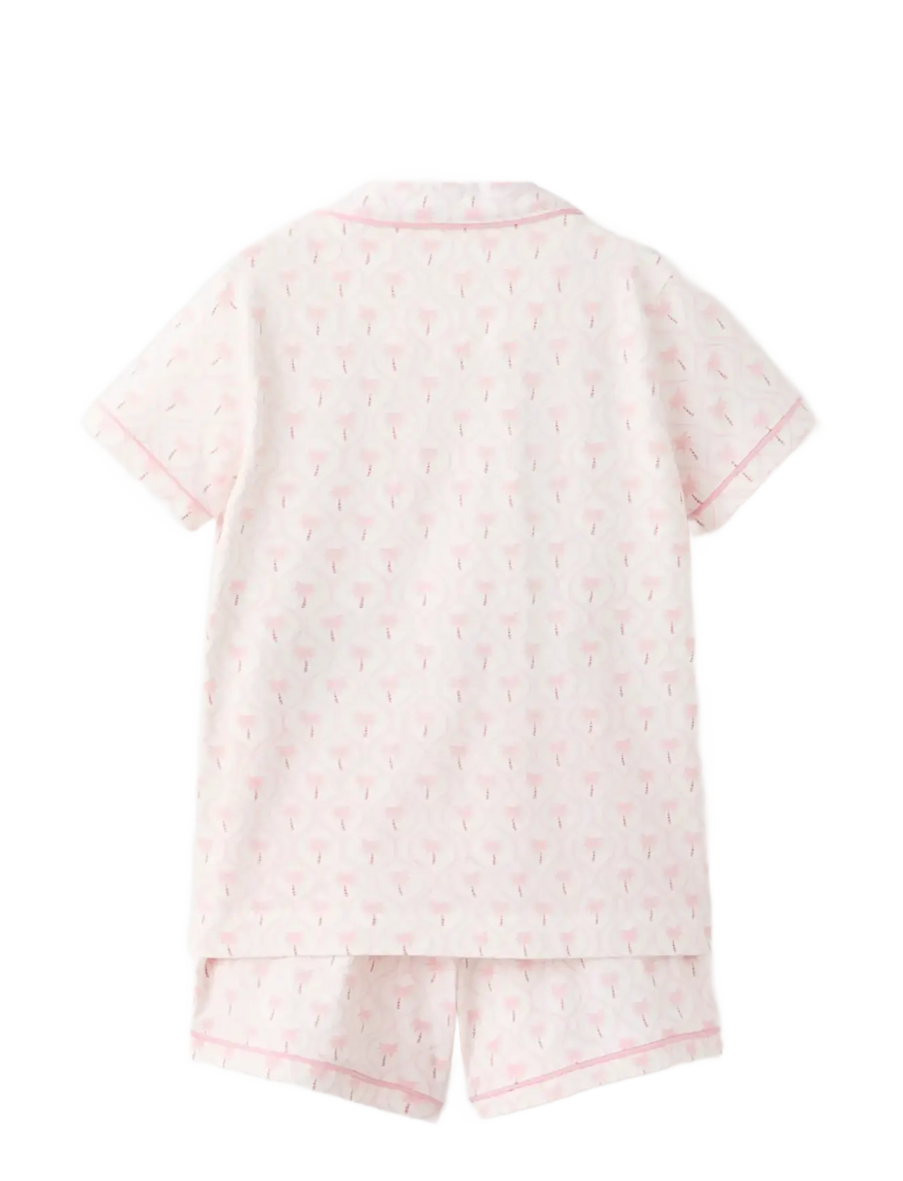 Mango - Palm tree print short pyjama set - pyjamassæt - pink - 1