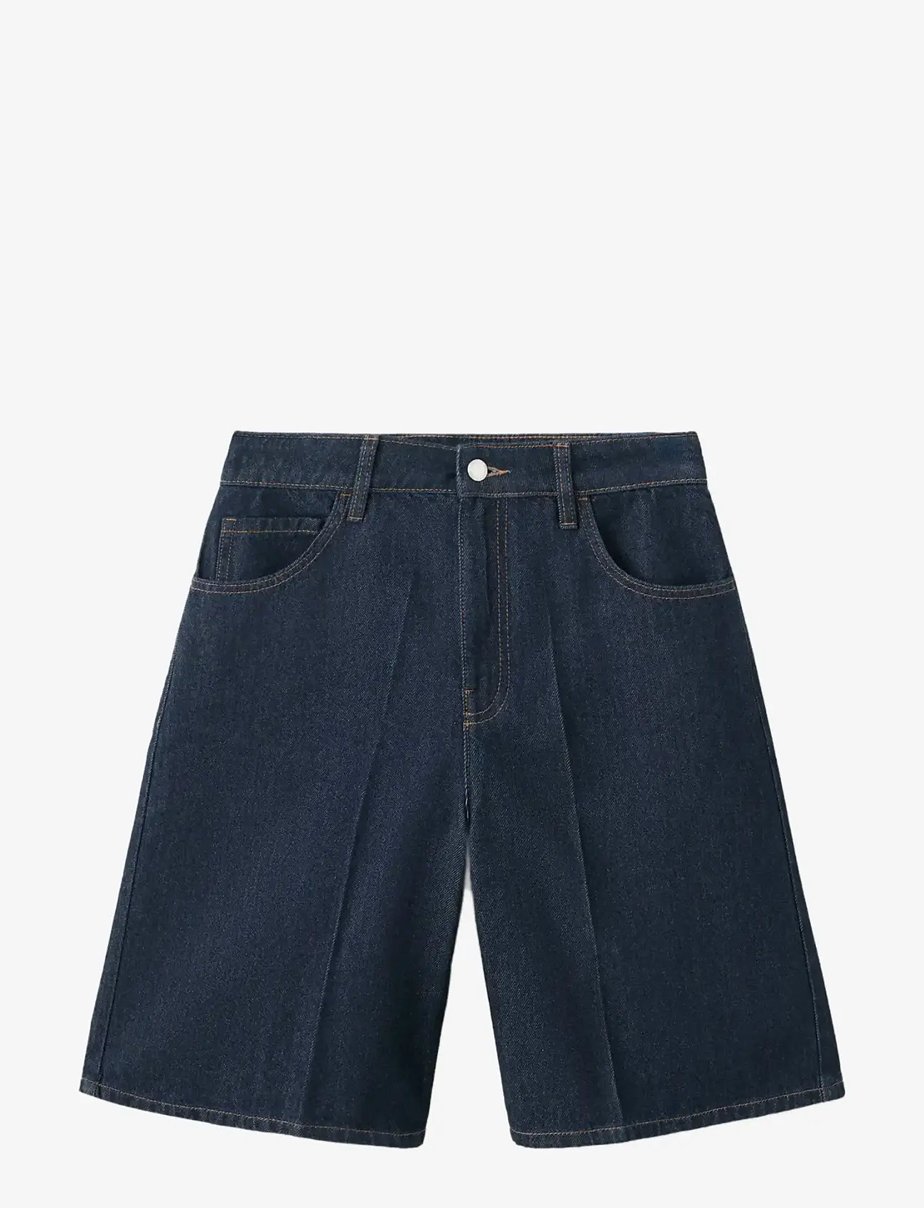 Mango - High-waist straight-fit denim shorts - jorts - open blue - 1