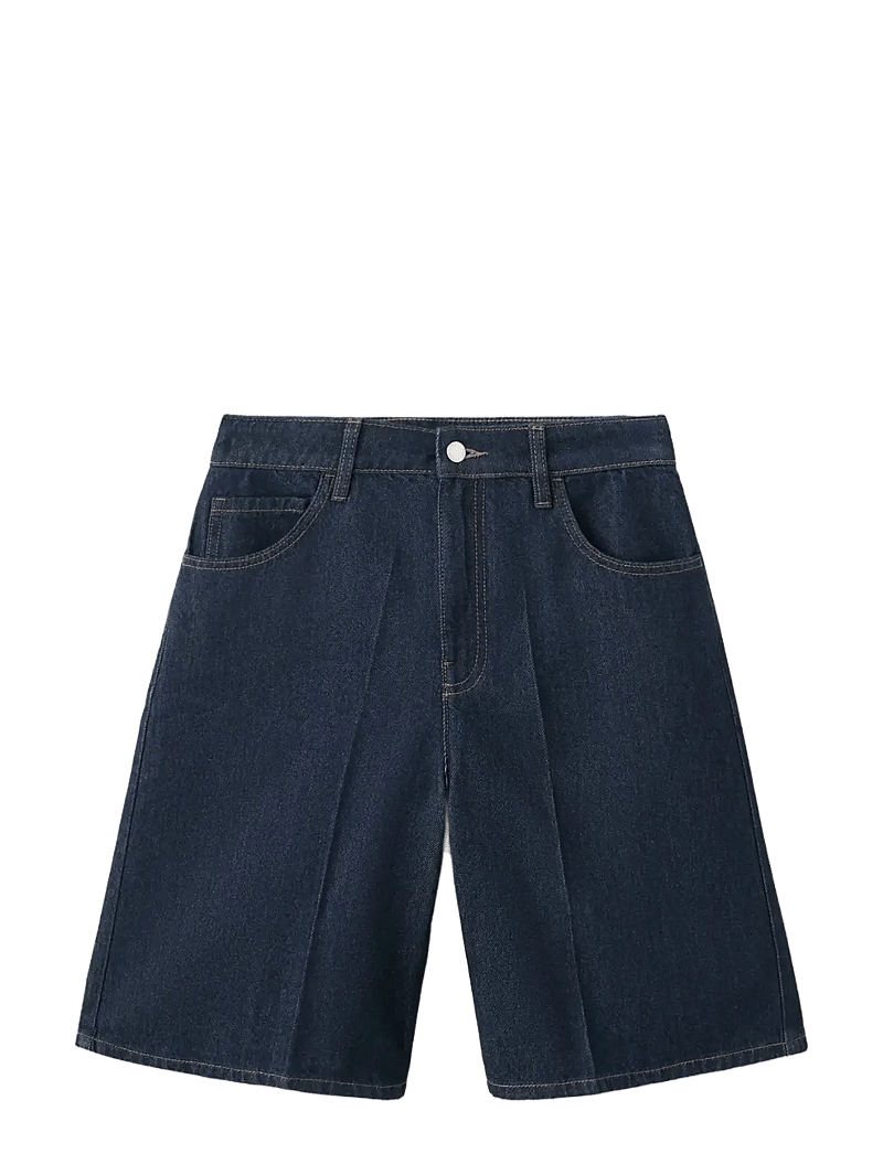 Mango - High-waist straight-fit denim shorts - jorts - open blue - 1