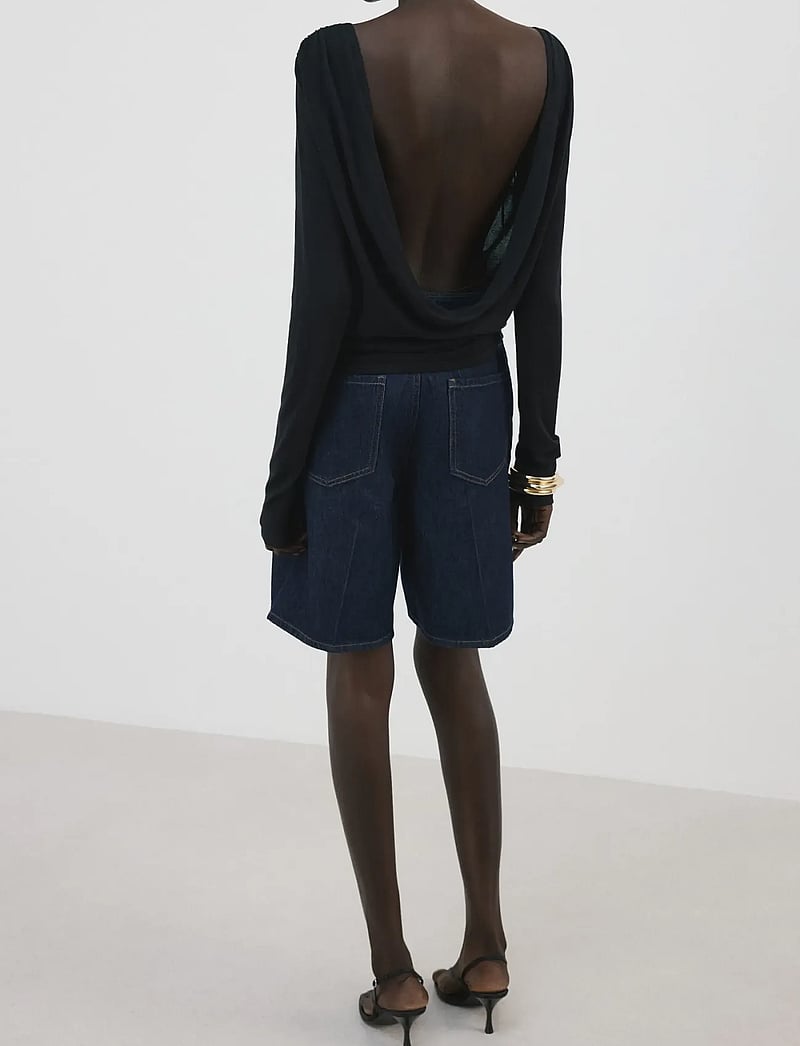 Mango - High-waist straight-fit denim shorts - jorts - open blue - 2