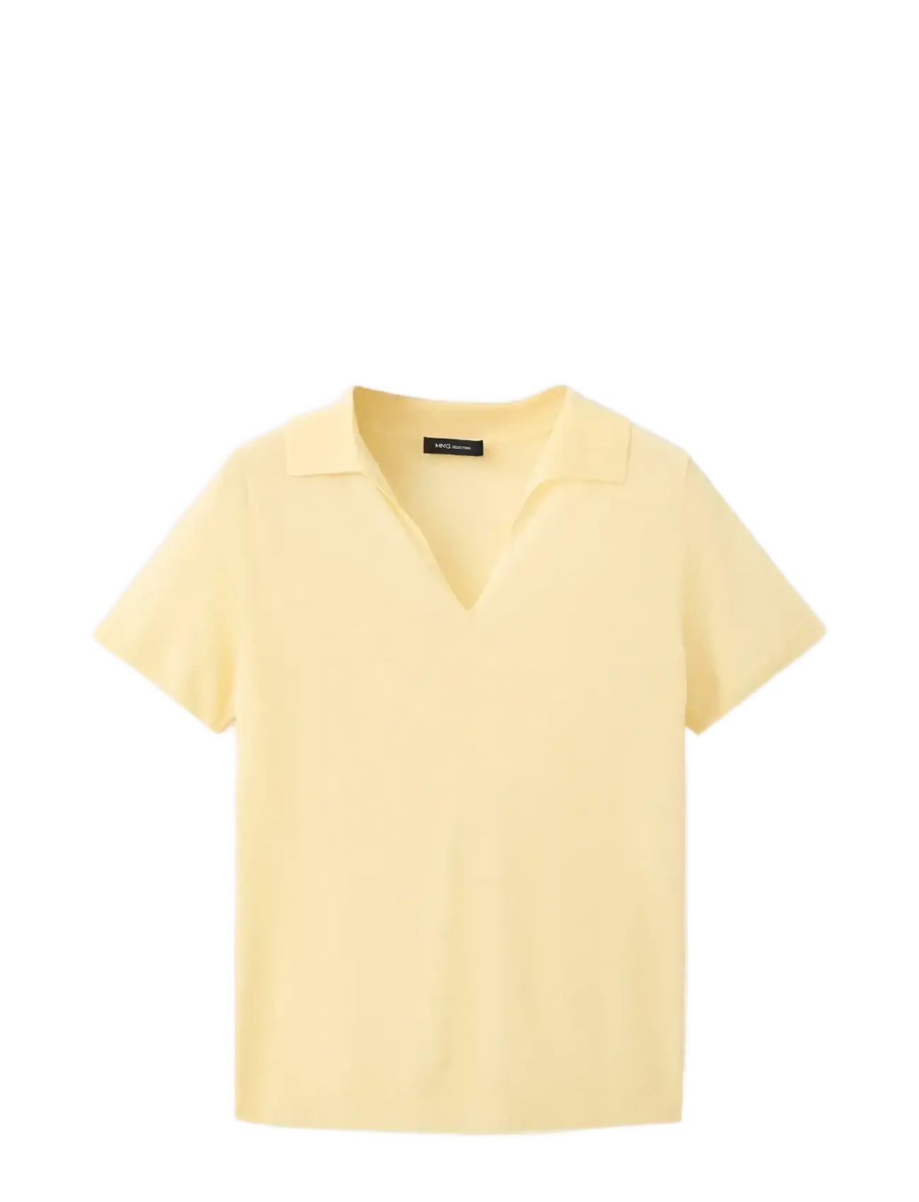 Mango Fine-knit lyocell polo shirt - Vaatteet - YELLOW / yellow