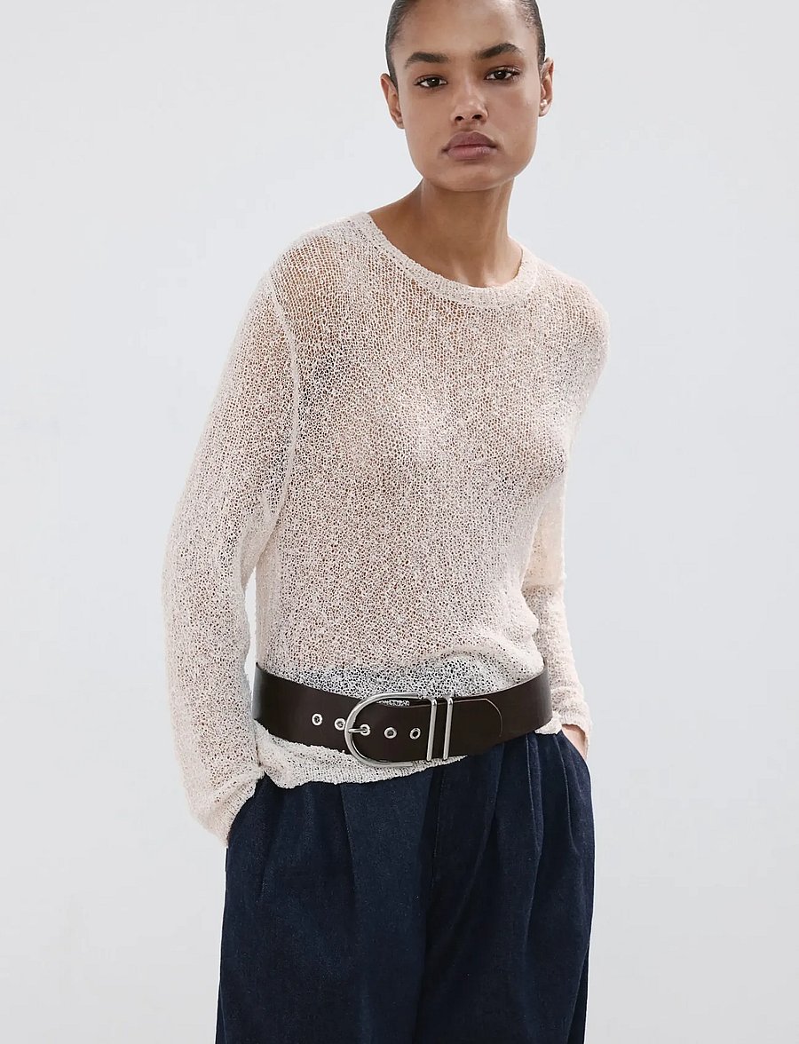 Mango - Baggy mid-rise jeans - barrel jeans - open blue - 0