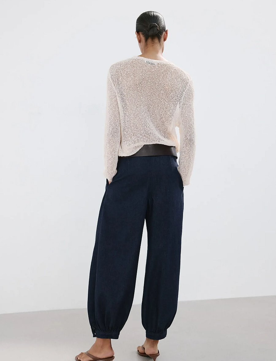 Mango - Baggy mid-rise jeans - barrel jeans - open blue - 2