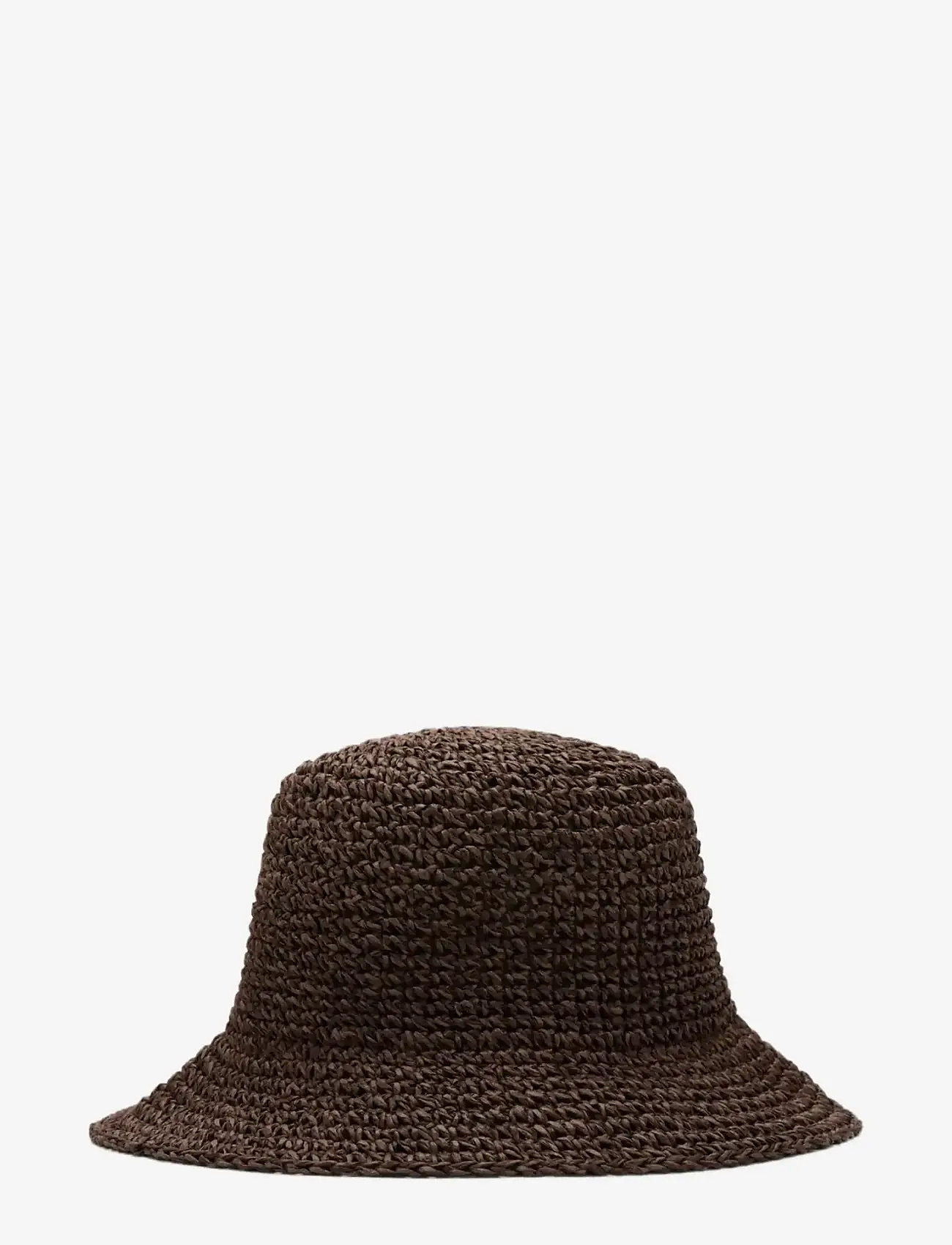 Mango - Natural fibre bucket hat - bøllehatte - dark brown - 0