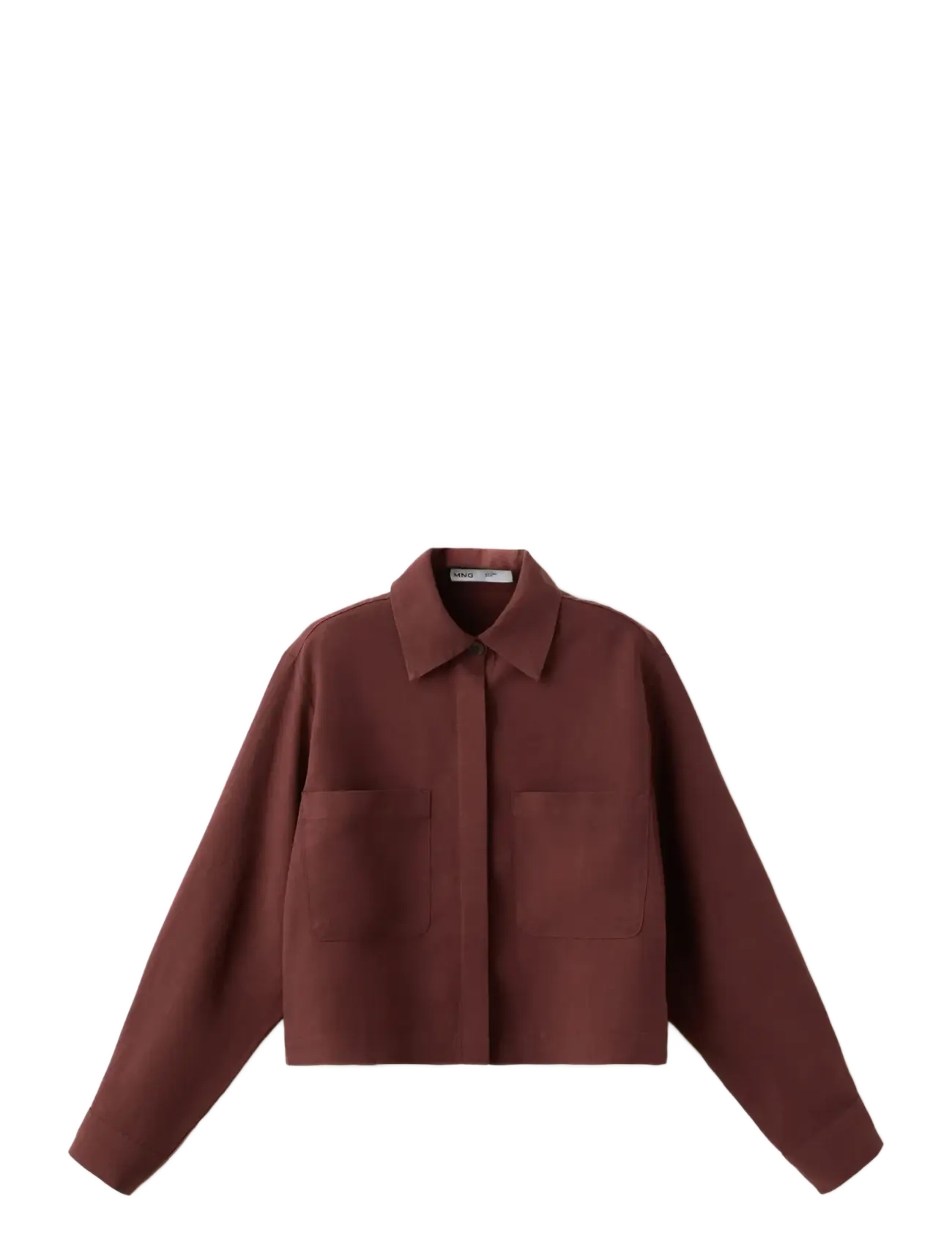 MANGO Pocket Lyocell Overshirt Burgundy - M - Damen