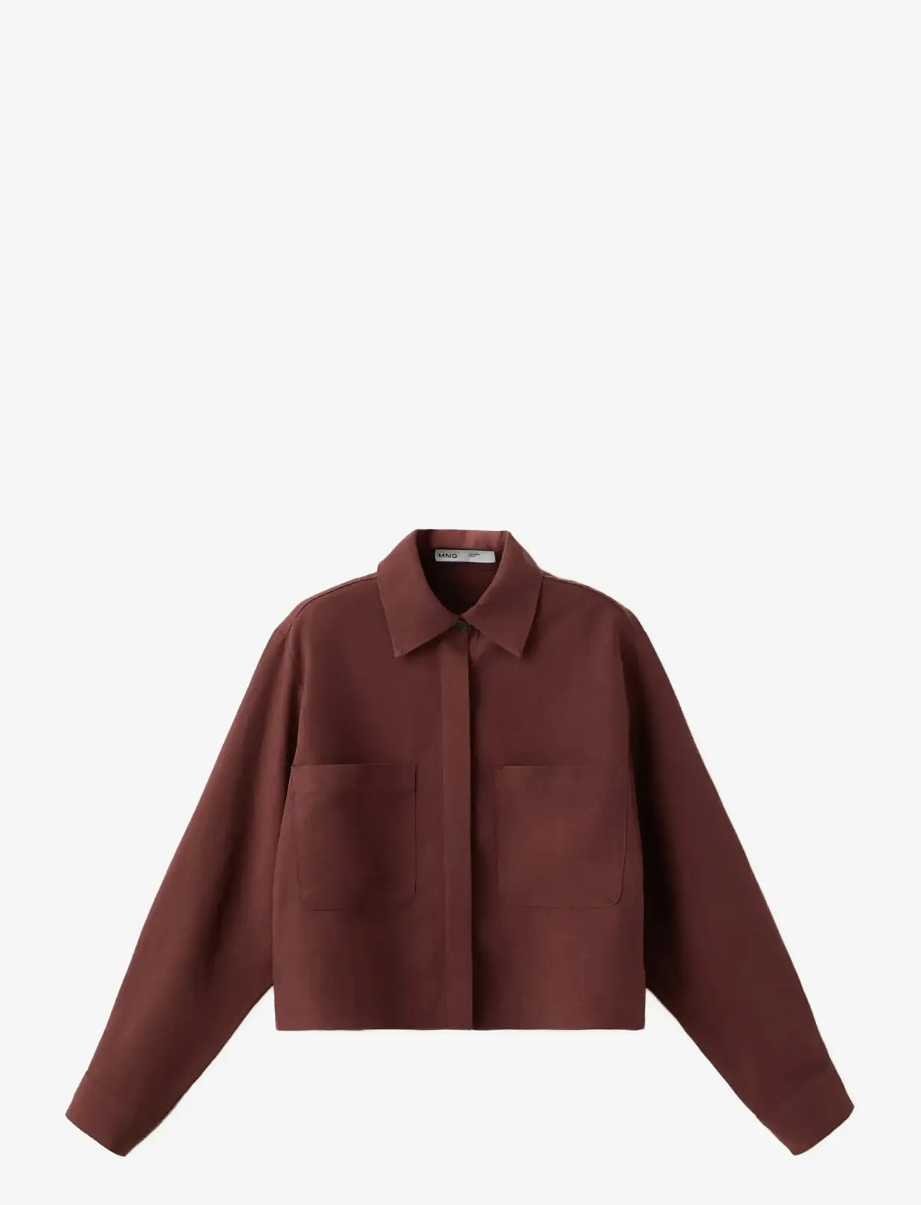 Mango - Pocket lyocell overshirt - overshirts - medium orange - 1