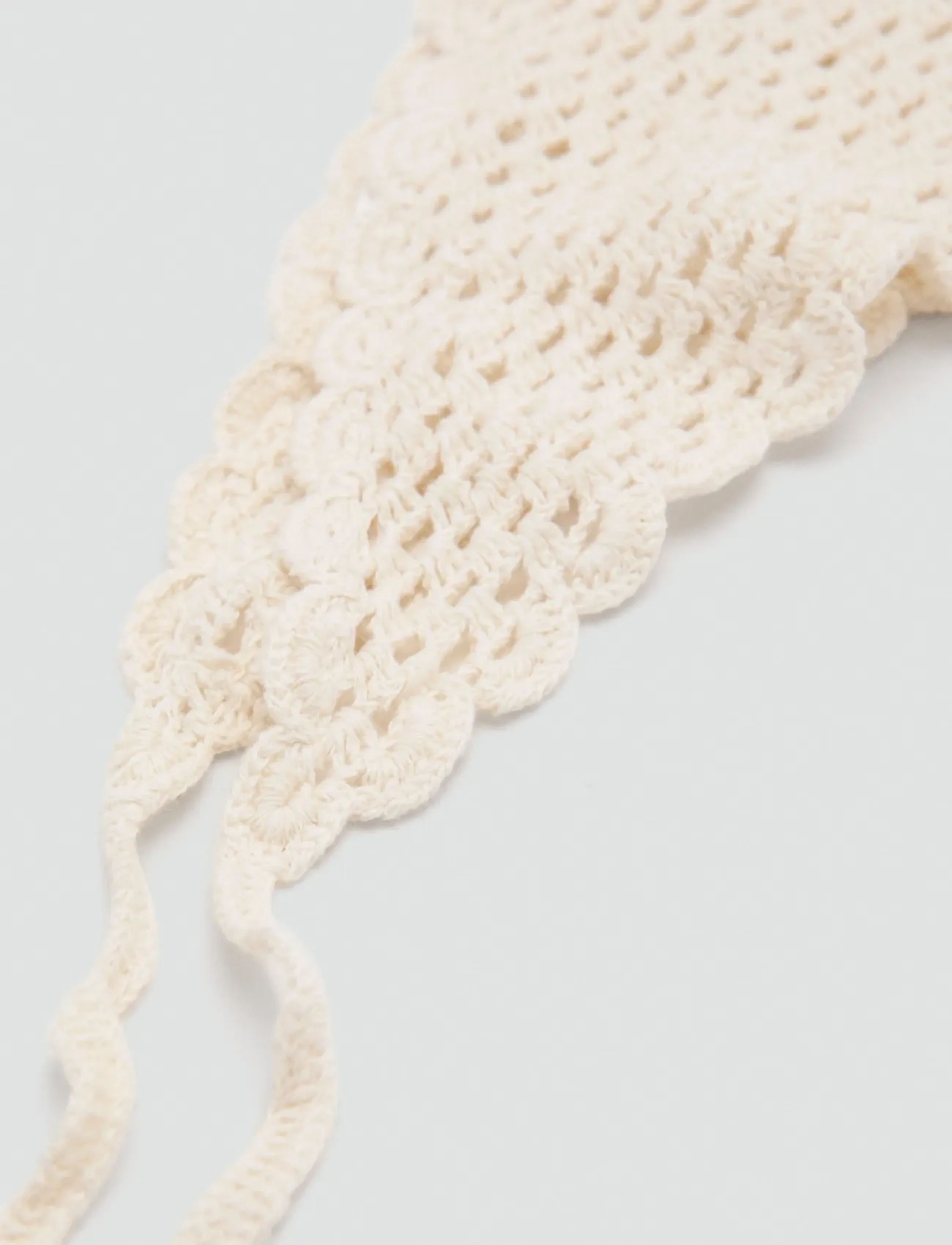 Mango - Crochet knit handkerchief - accessoarer - light beige - 1