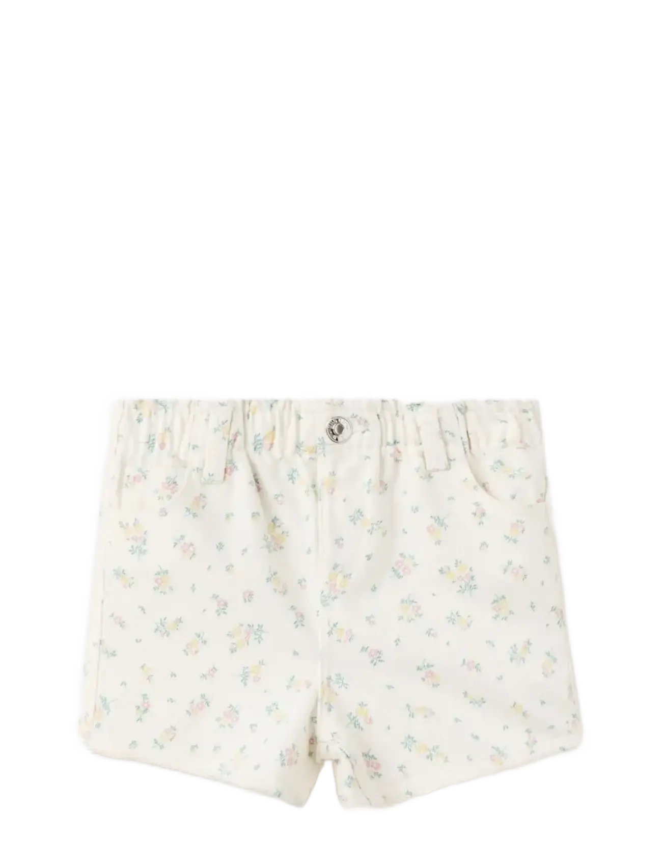 Mango Elastic Waist Floral Shorts, 12-18M, Cream, Underdele > Shorts, Børn