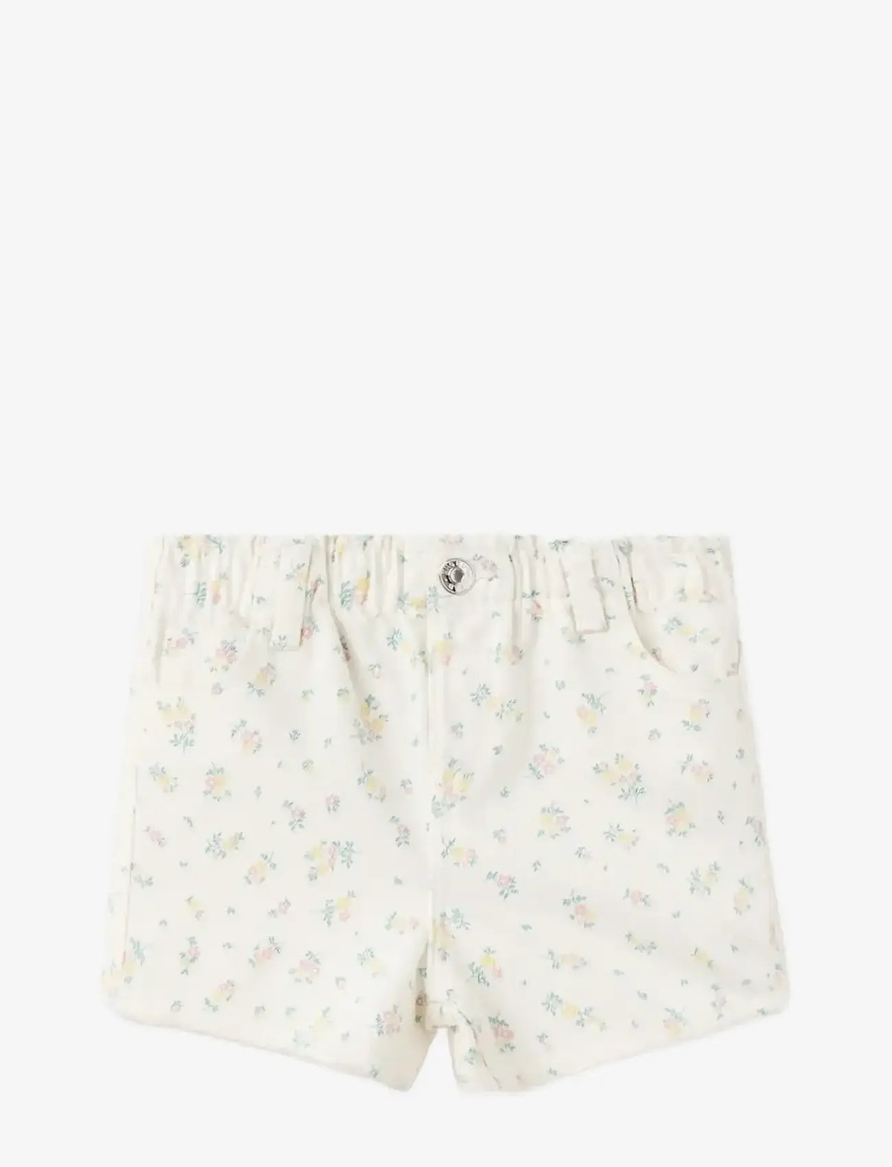 Mango - Elastic waist floral shorts - denim shorts - natural white - 0