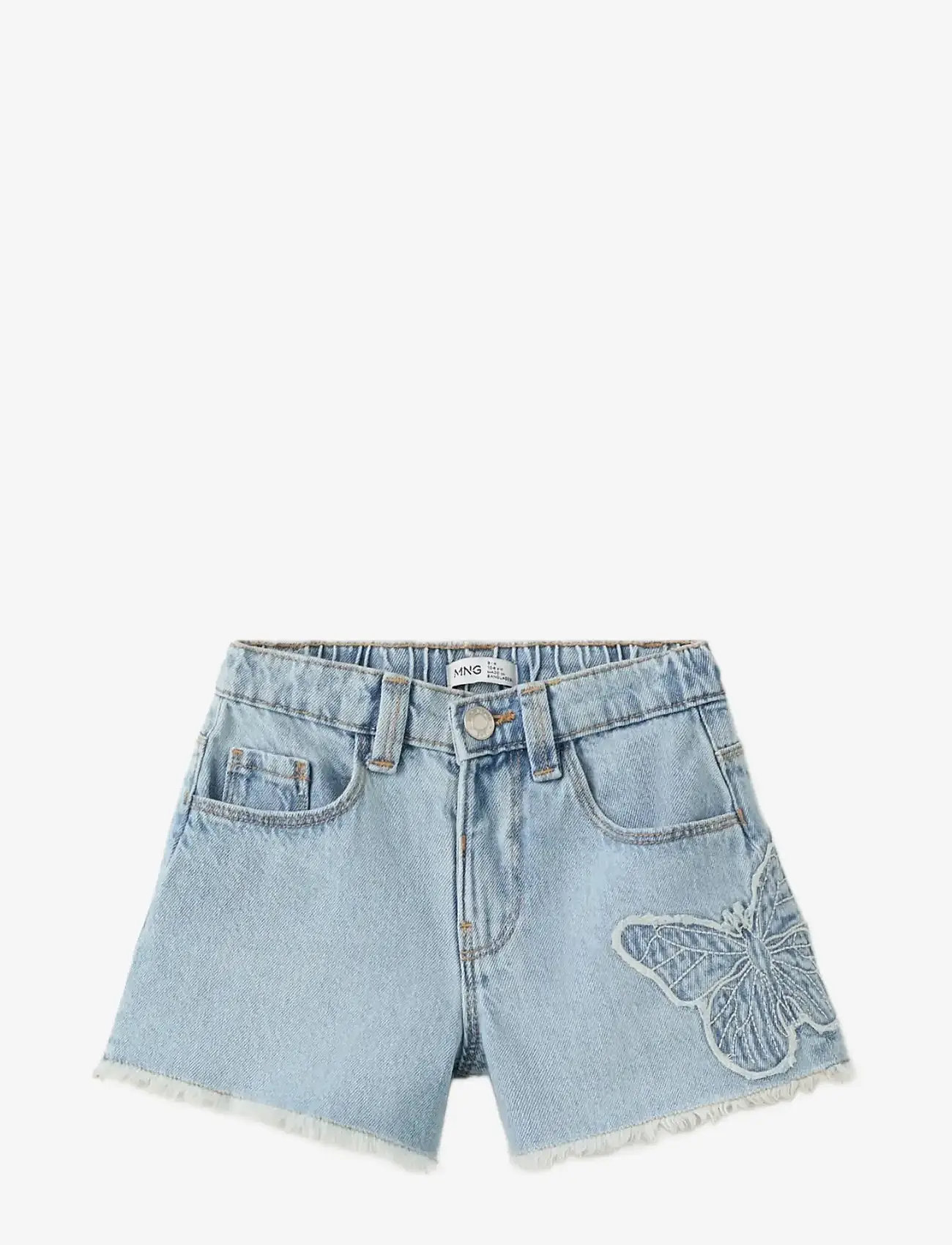 Mango - Embroidered butterfly denim shorts - denimshorts - open blue - 0