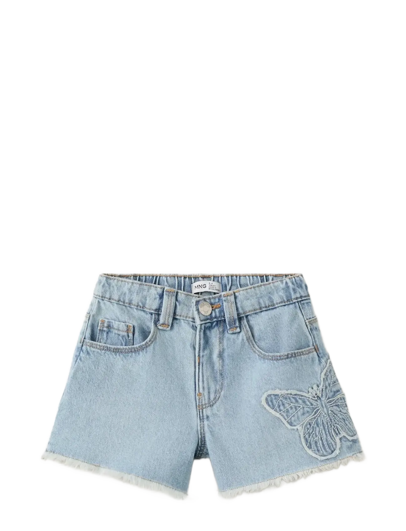 Mango Embroidered butterfly denim shorts - Shorts - OPEN BLUE / blue