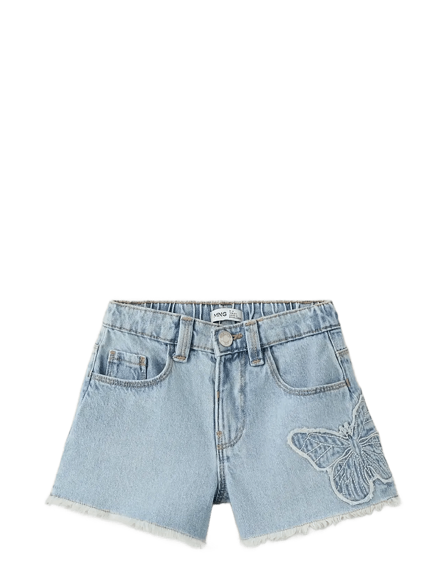Mango - Embroidered butterfly denim shorts - denimshorts - open blue - 0