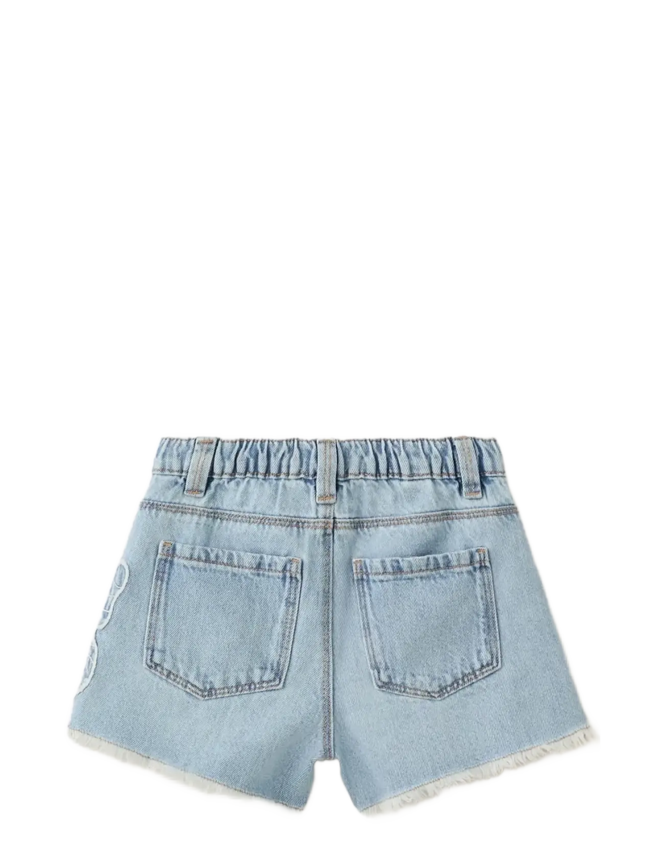Mango - Embroidered butterfly denim shorts - farkkushortsit - open blue - 1