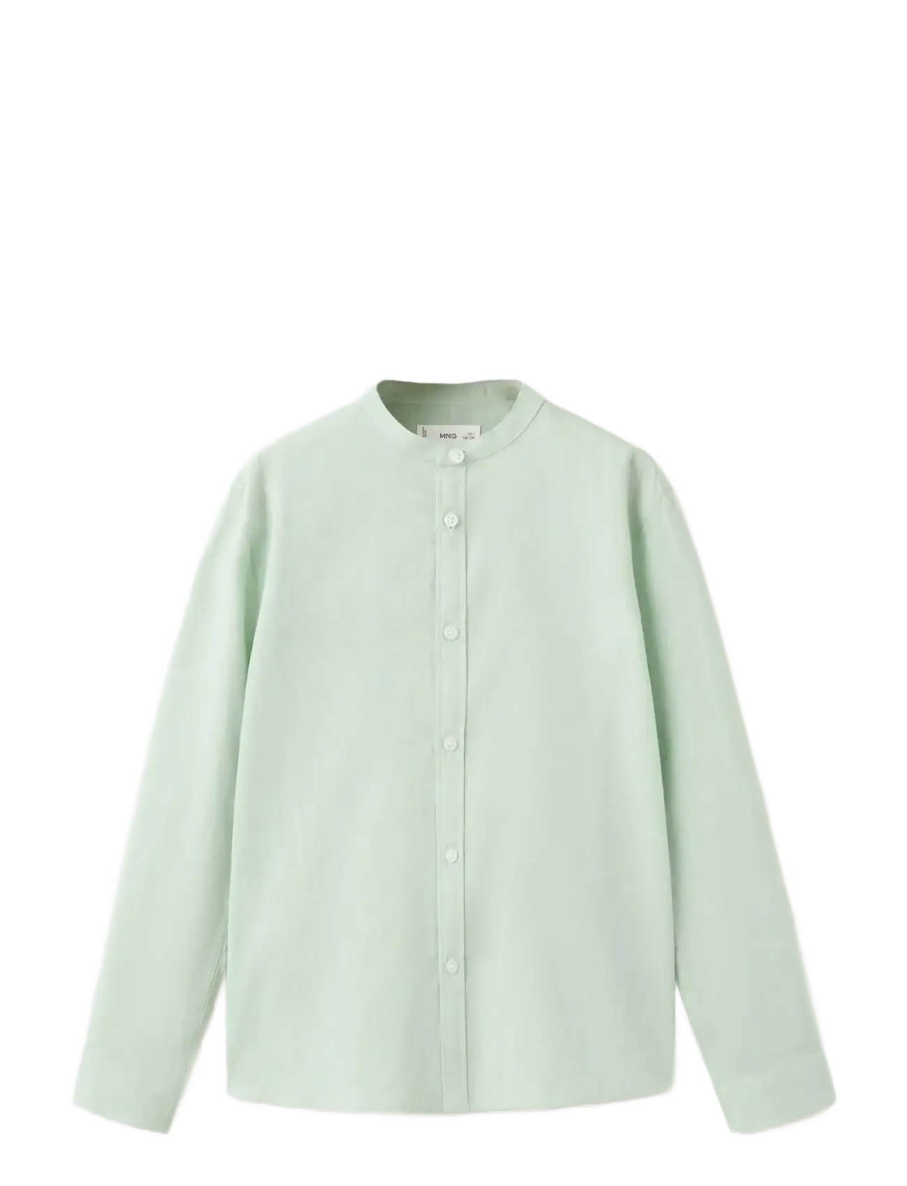 Mango Cotton linen-blend shirt - Kläder - DARK GREEN / green