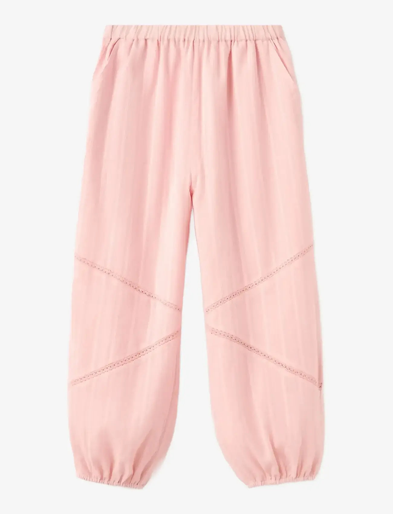 Mango - Baggy trousers with openwork details - bukser - pink - 0