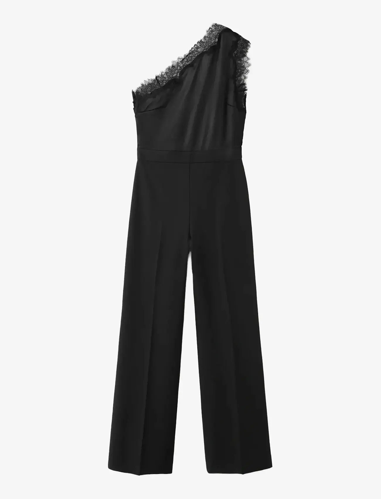 Mango - Jumpsuit with combined lace and knit - jumpsuits - black - 1
