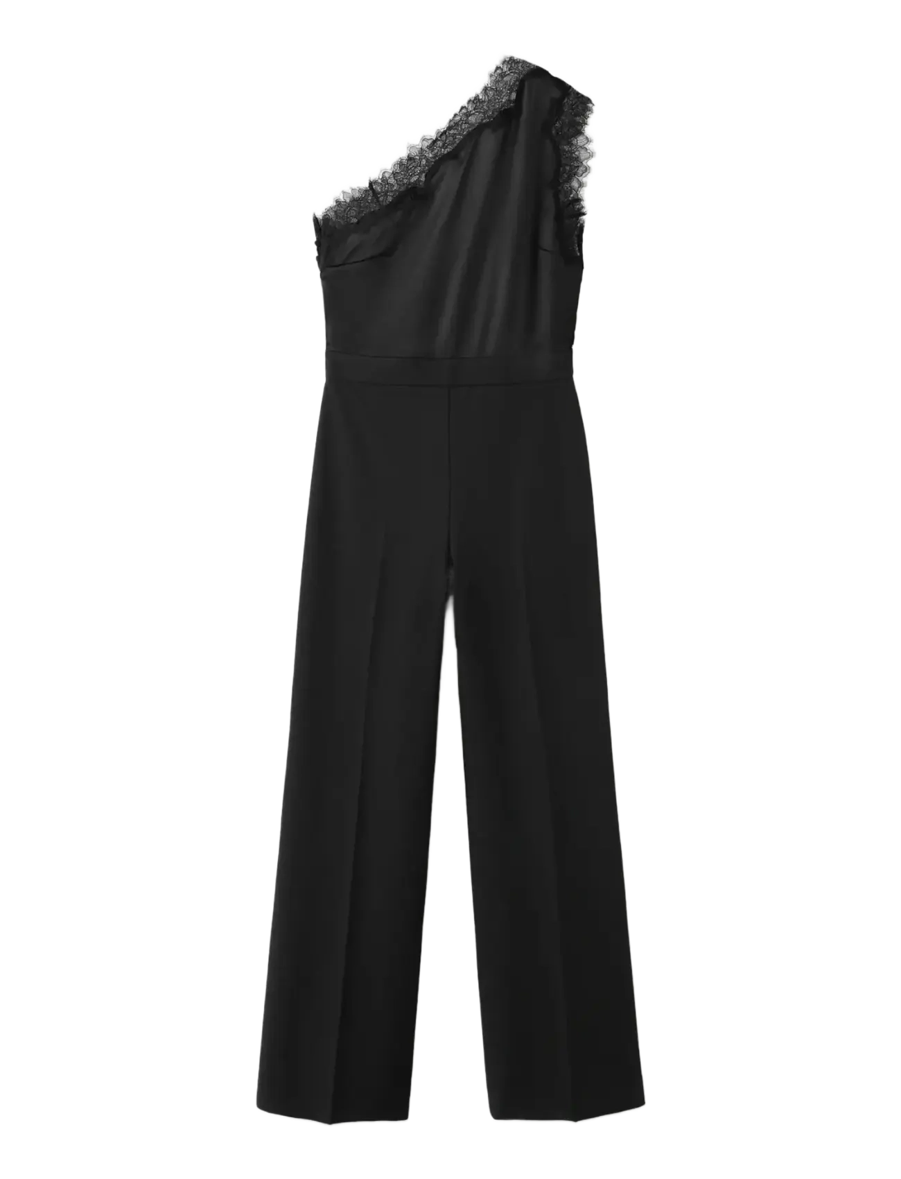 Mango Jumpsuit with combined lace and knit - Kläder - BLACK / black