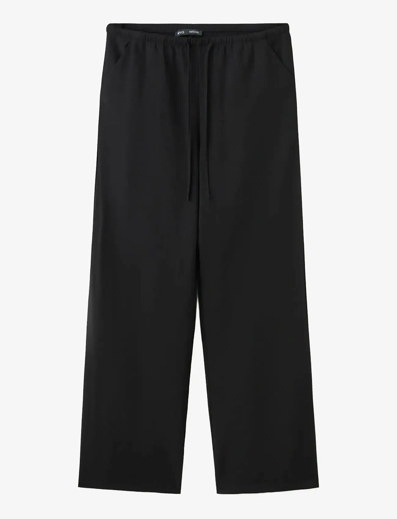 Mango - Bow straight trousers - bukser med lige ben - black - 1