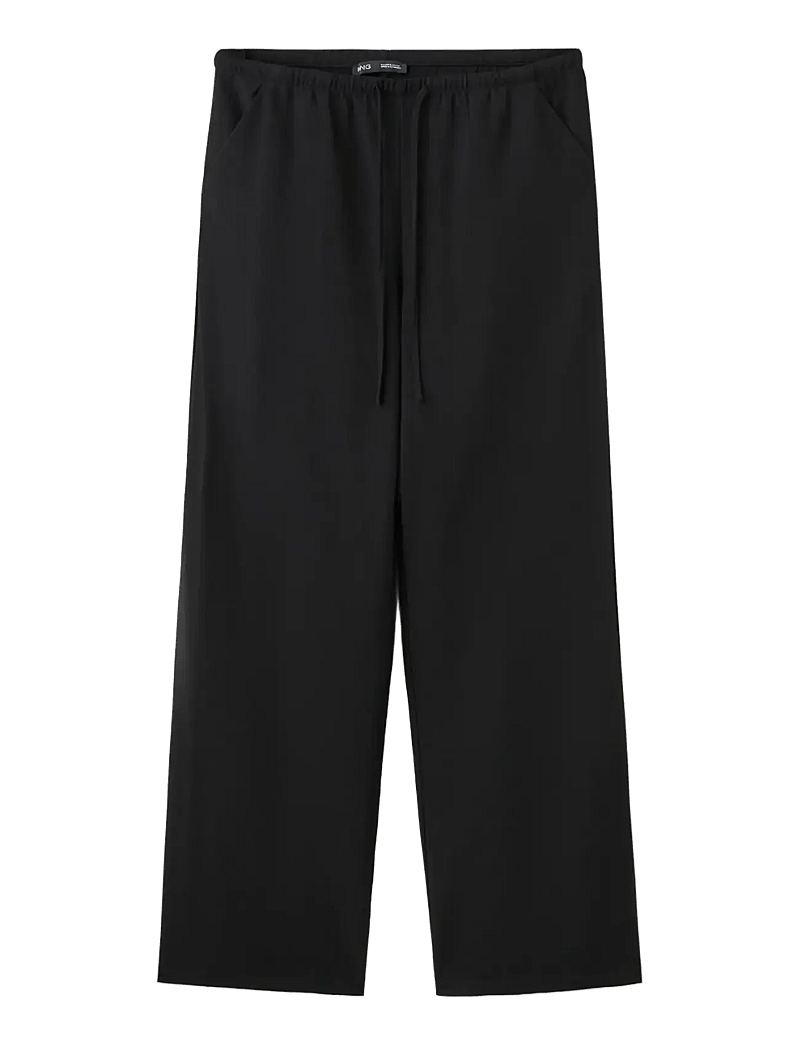 Mango - Bow straight trousers - bukser med lige ben - black - 1