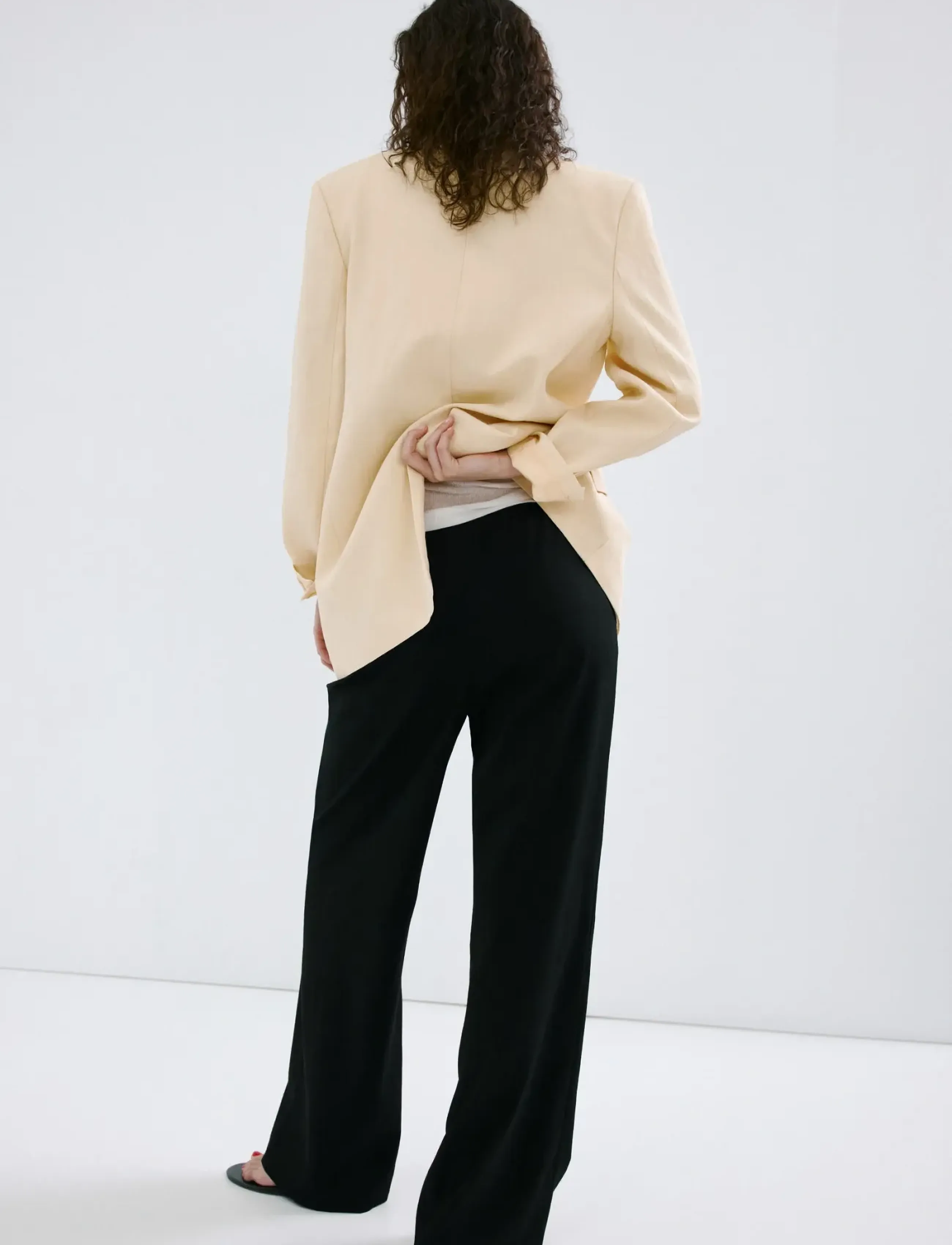 Mango - Bow straight trousers - raka byxor - black - 2