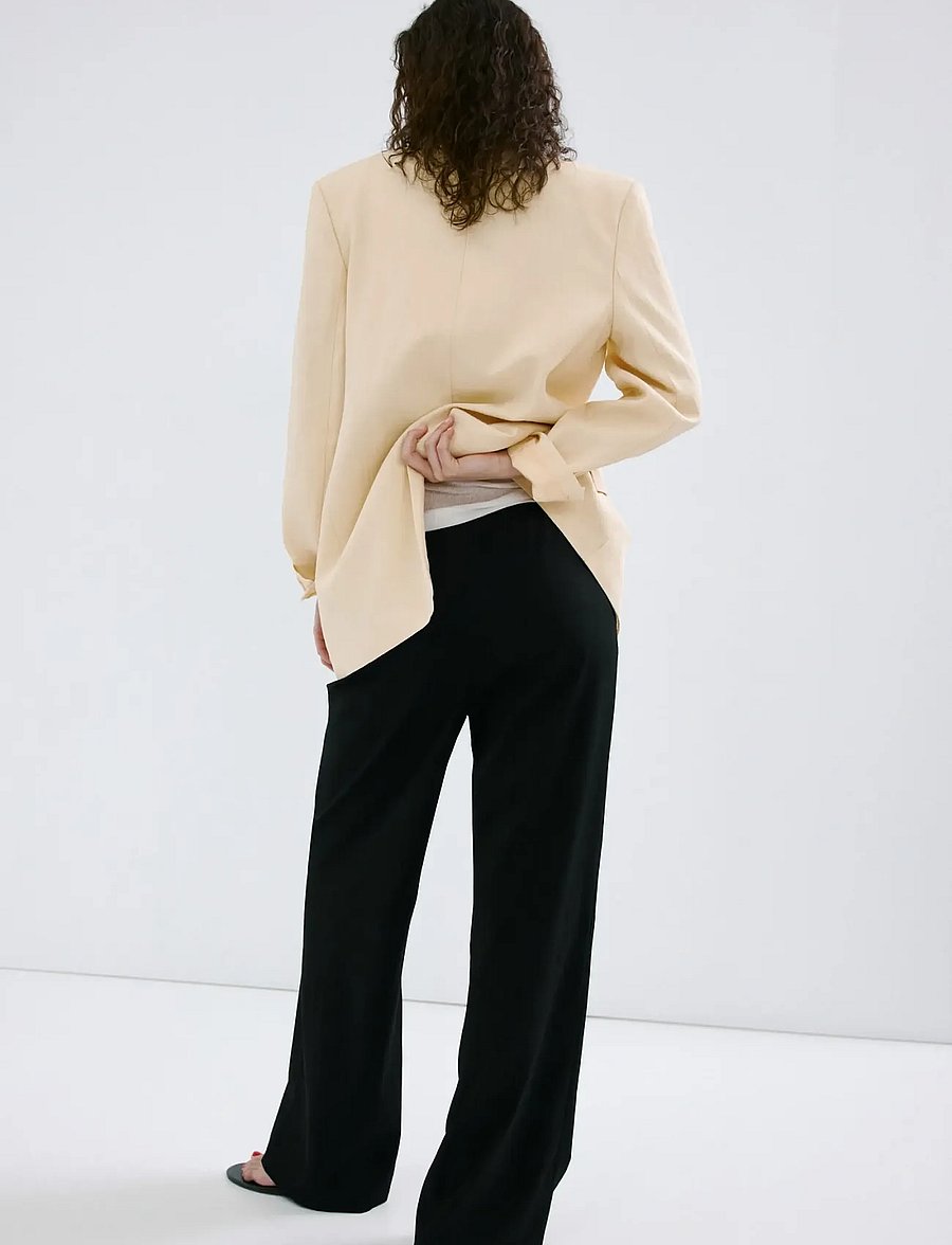 Mango - Bow straight trousers - raka byxor - black - 2