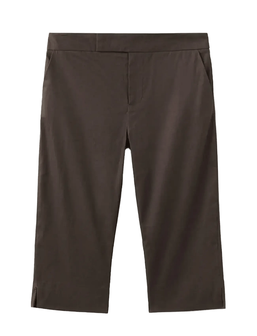 Mango - Linen capri trousers - capri byxor - dark brown - 1
