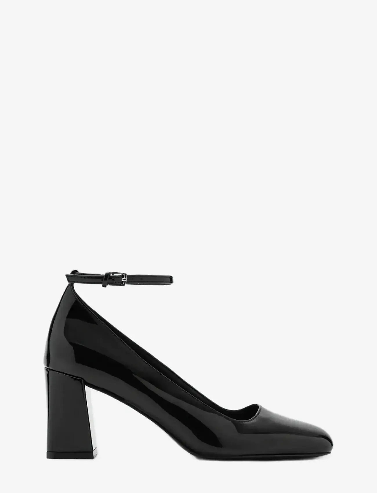 Mango - Patent leather high-heeled shoes with ankle straps - pumps - black - 0