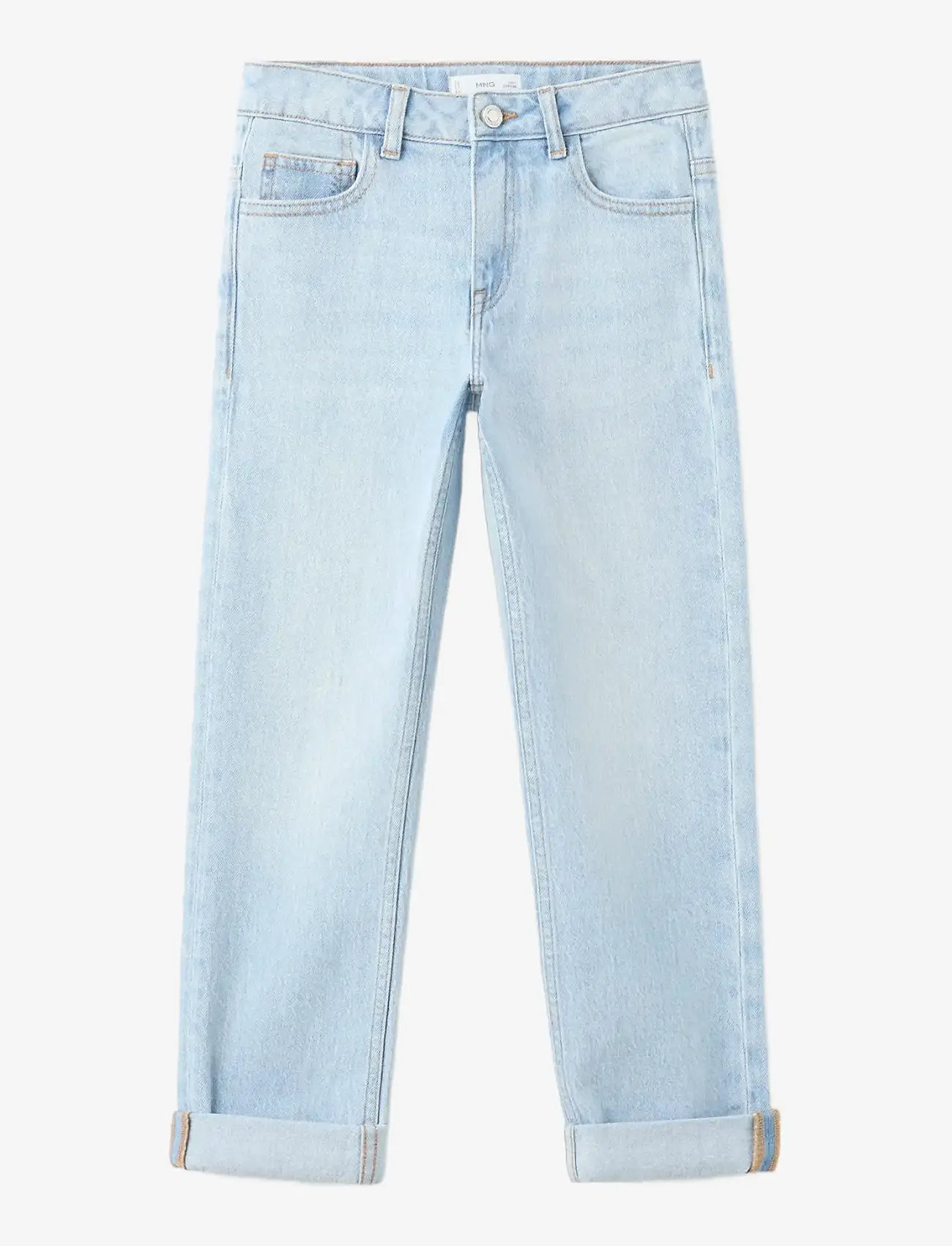 Mango - Turned-up straight jeans - regular jeans - open blue - 1