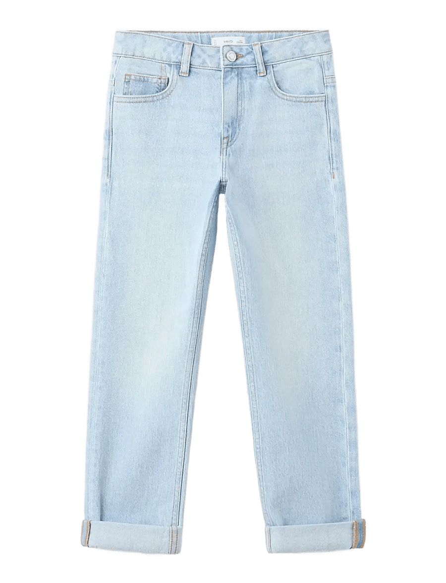 Mango - Turned-up straight jeans - suorat farkut - open blue - 1