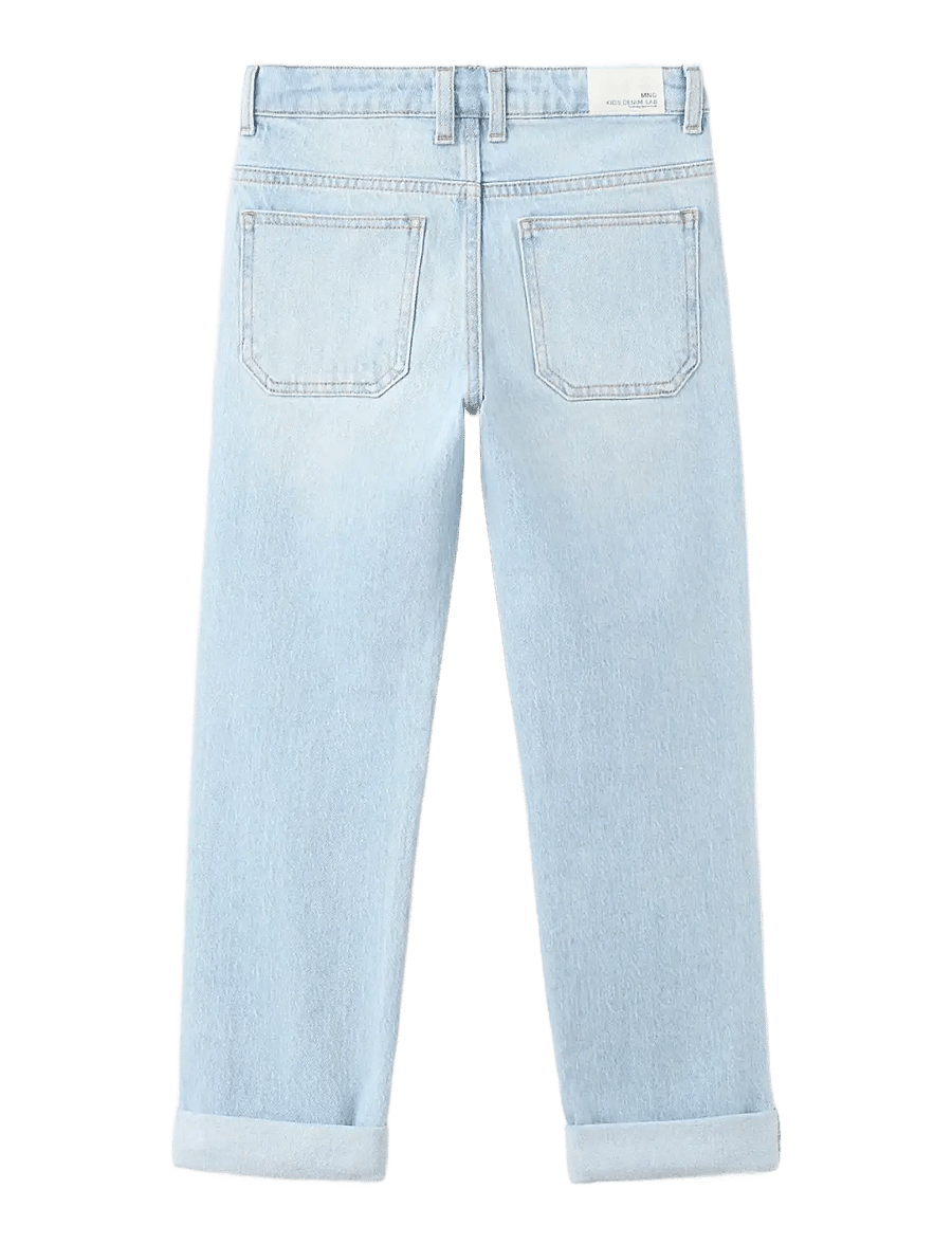 Mango - Turned-up straight jeans - suorat farkut - open blue - 2