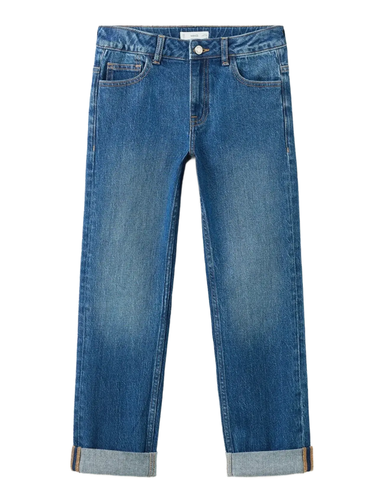 Mango Turned-up straight jeans - Jeans - OPEN BLUE / blue