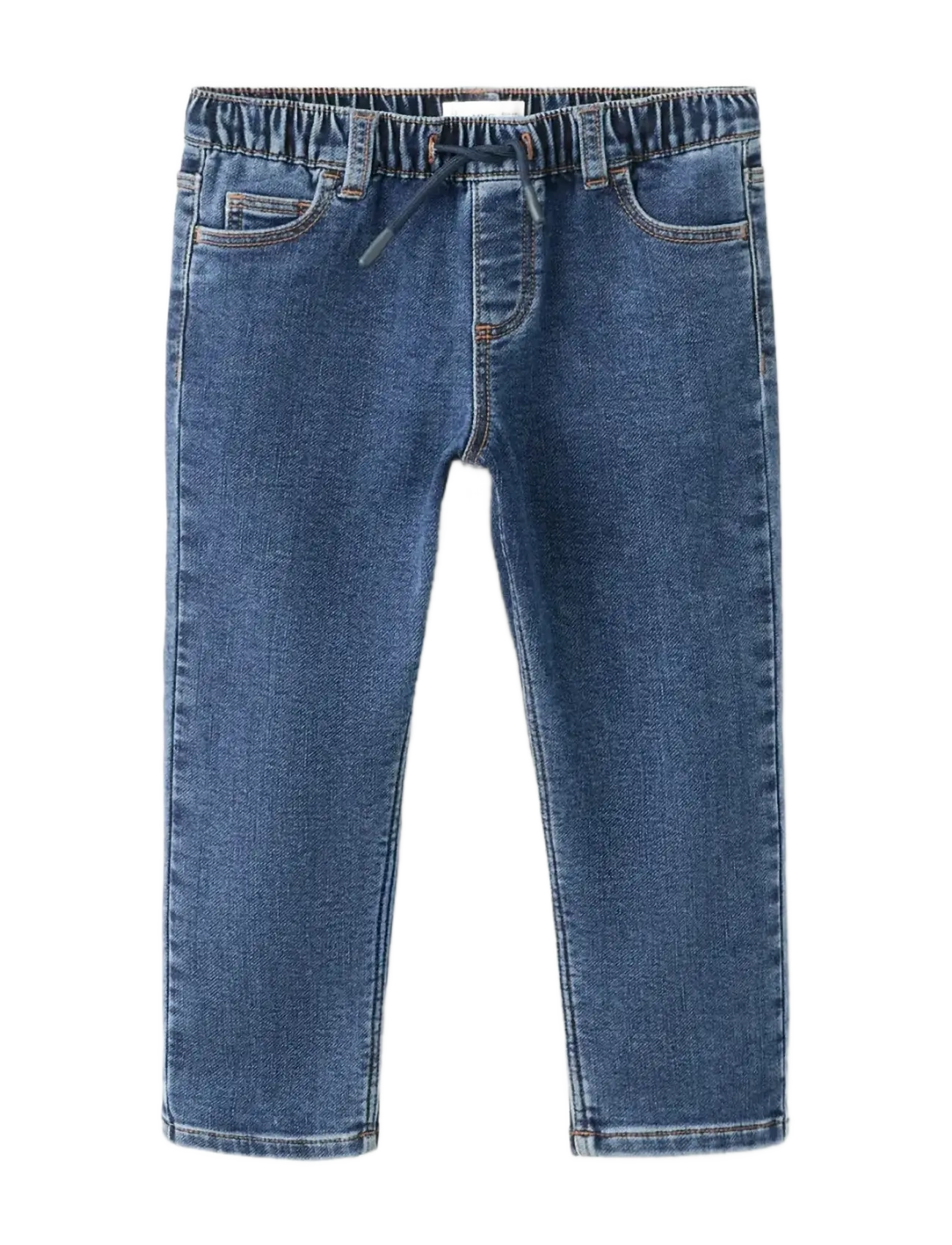 Mango Slim Fit Jeans With Cord Drawstring, 9-12M, Jeans, Blau - Skinny Kinder