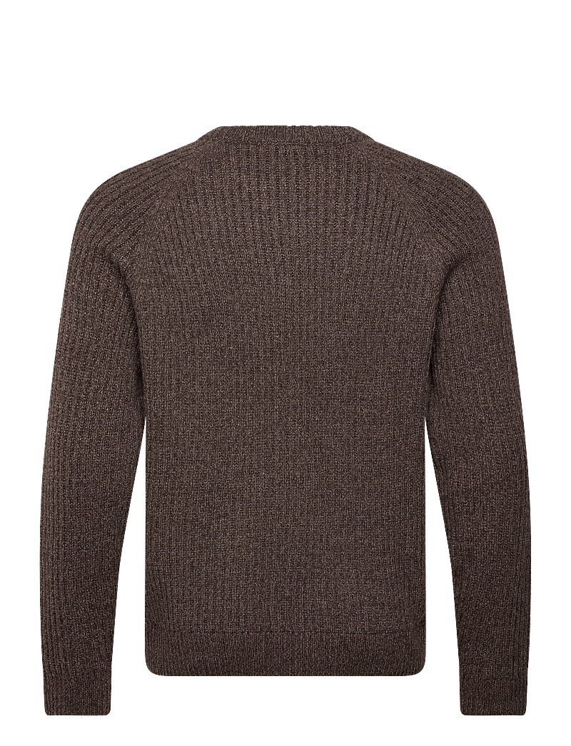 Mango - Wool-blend rib-knit sweater - rund hals - dark brown - 2