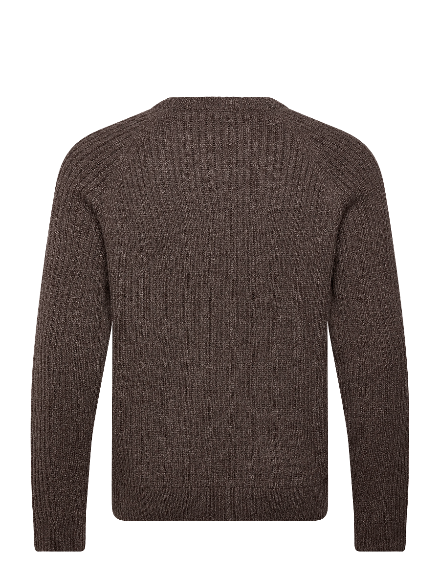 Mango - Wool-blend rib-knit sweater - rund hals - dark brown - 2