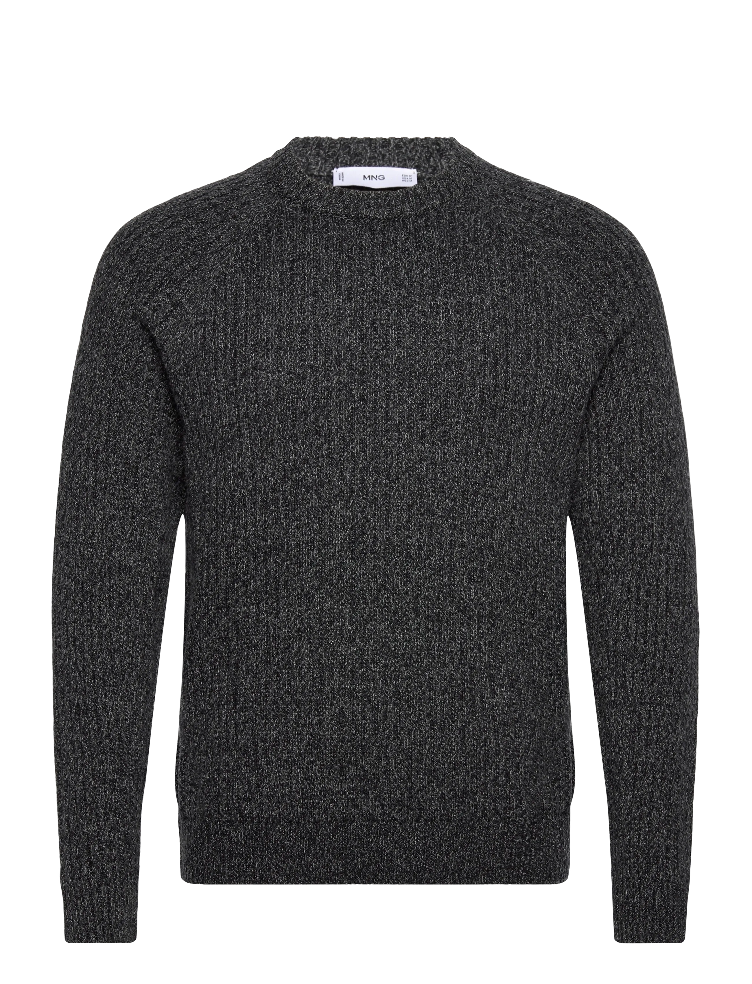 MANGO Wolle-Blend Rib-Knit Pullover Grau - M - Herren