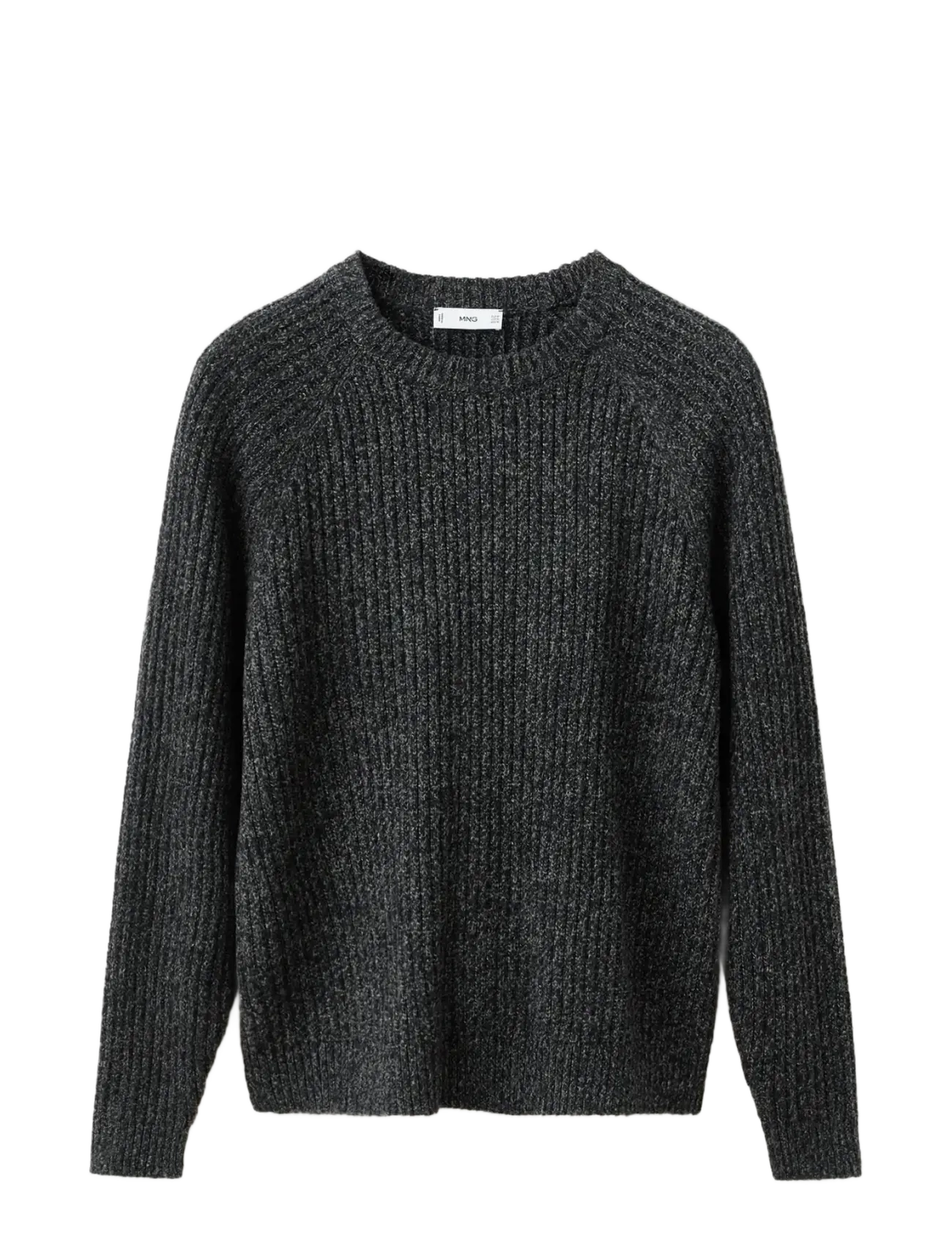Wool-blend rib-knit sweater - DARK GREY