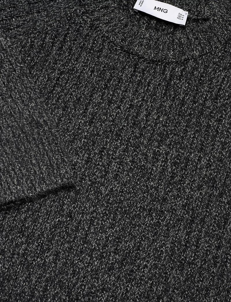 Mango - Wool-blend rib-knit sweater - rund hals - dark grey - 4