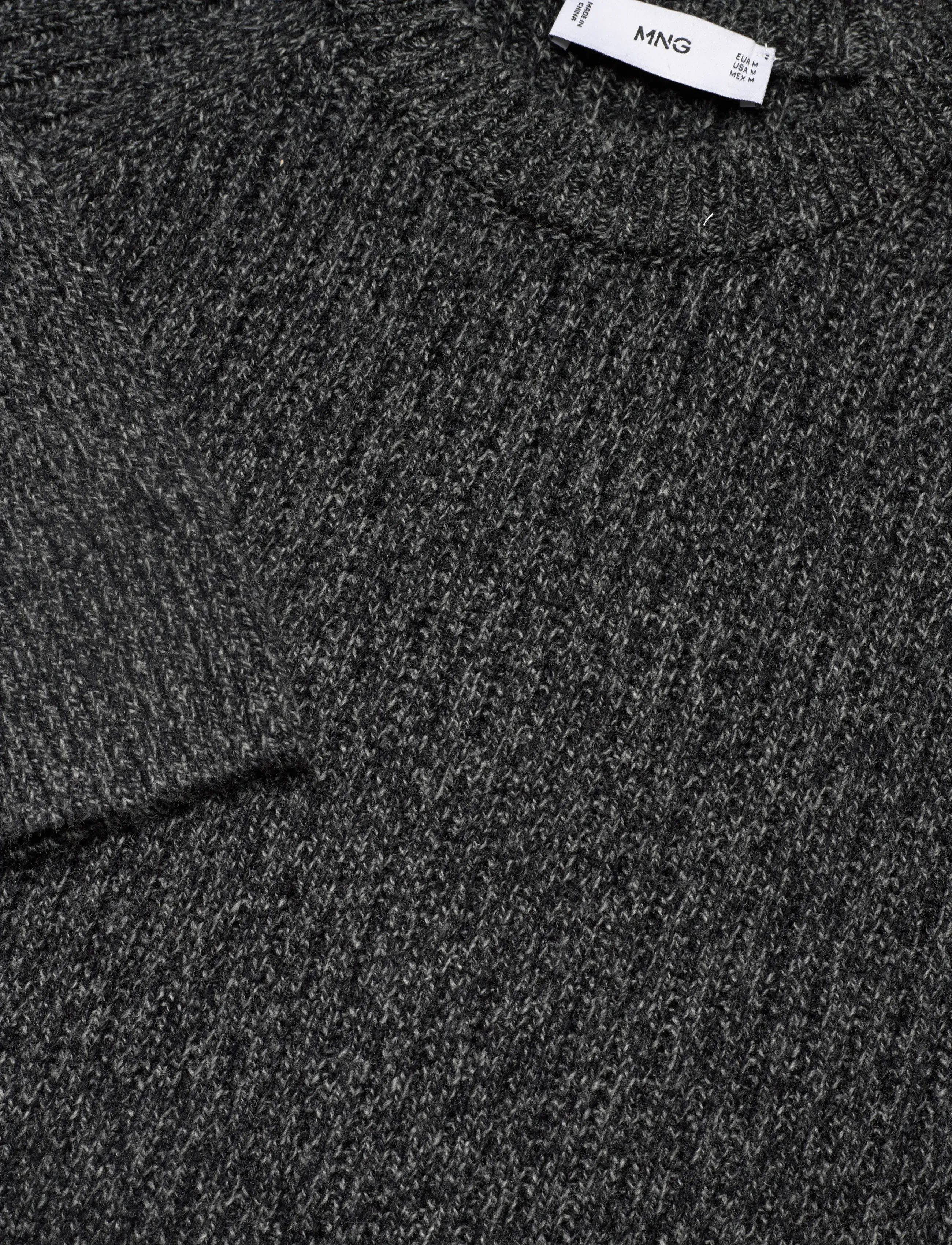 Mango - Wool-blend rib-knit sweater - basic-strickmode - dark grey - 4