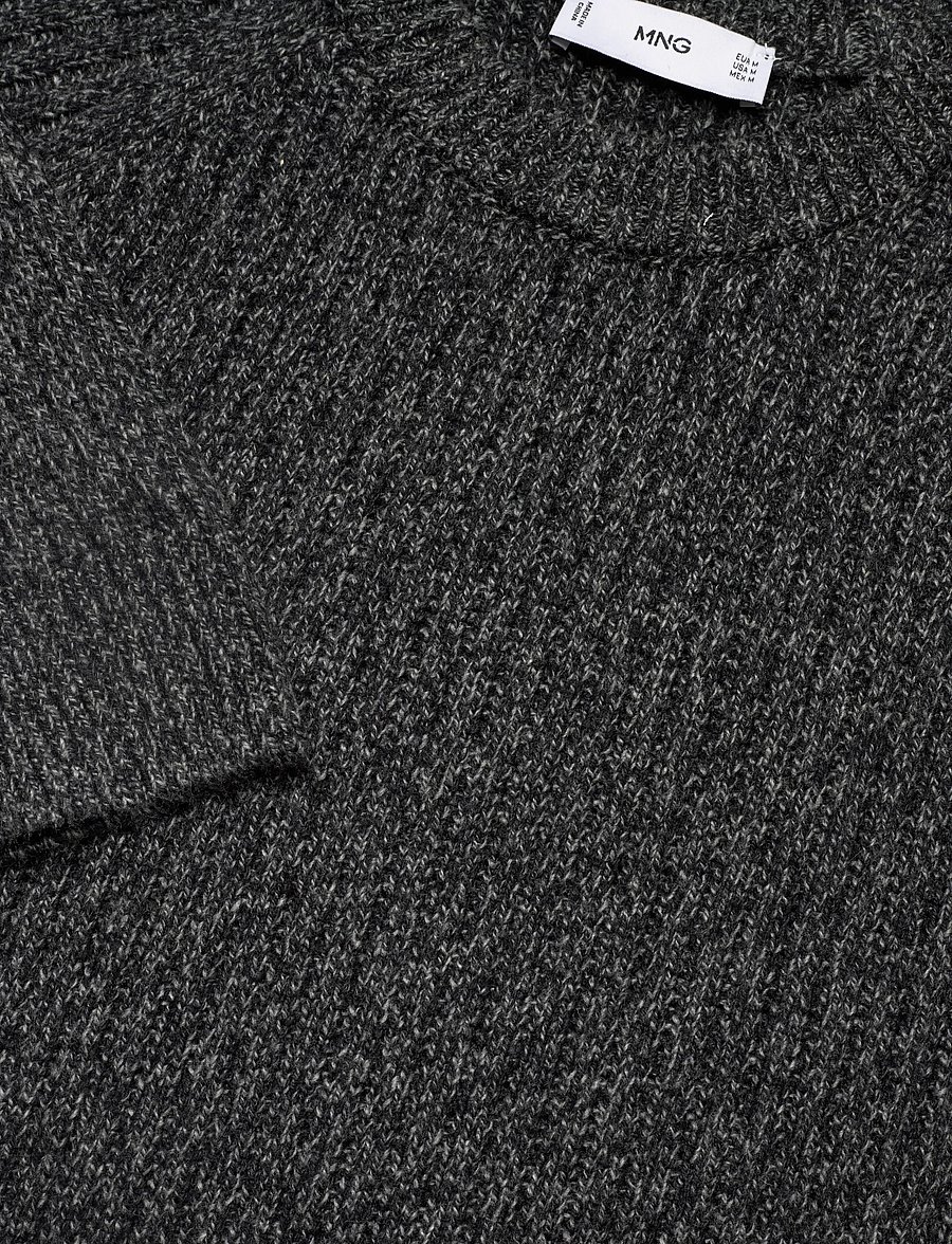 Mango - Wool-blend rib-knit sweater - rundhalsad - dark grey - 4