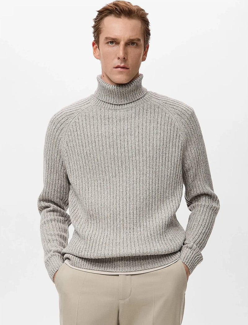 Mango - Wool-blend turtleneck sweater - rollkragen - light beige - 0